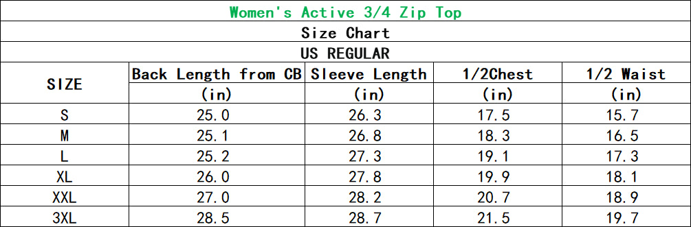 Electric Sharks Women's Golf Active 3/4 Zipper Top Long Sleeves