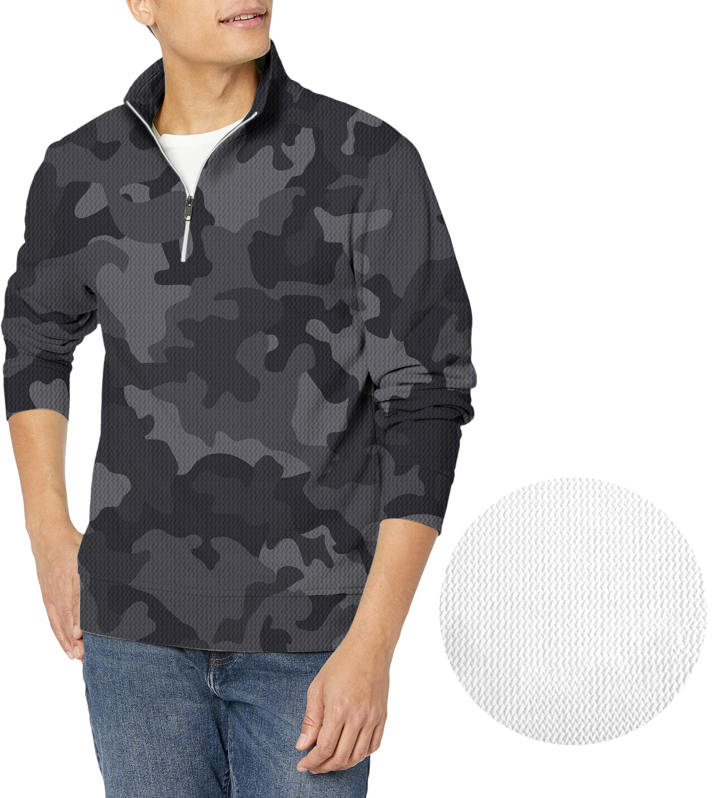 Ghost Camo-Men's Golf Waffle Zipper Pullover