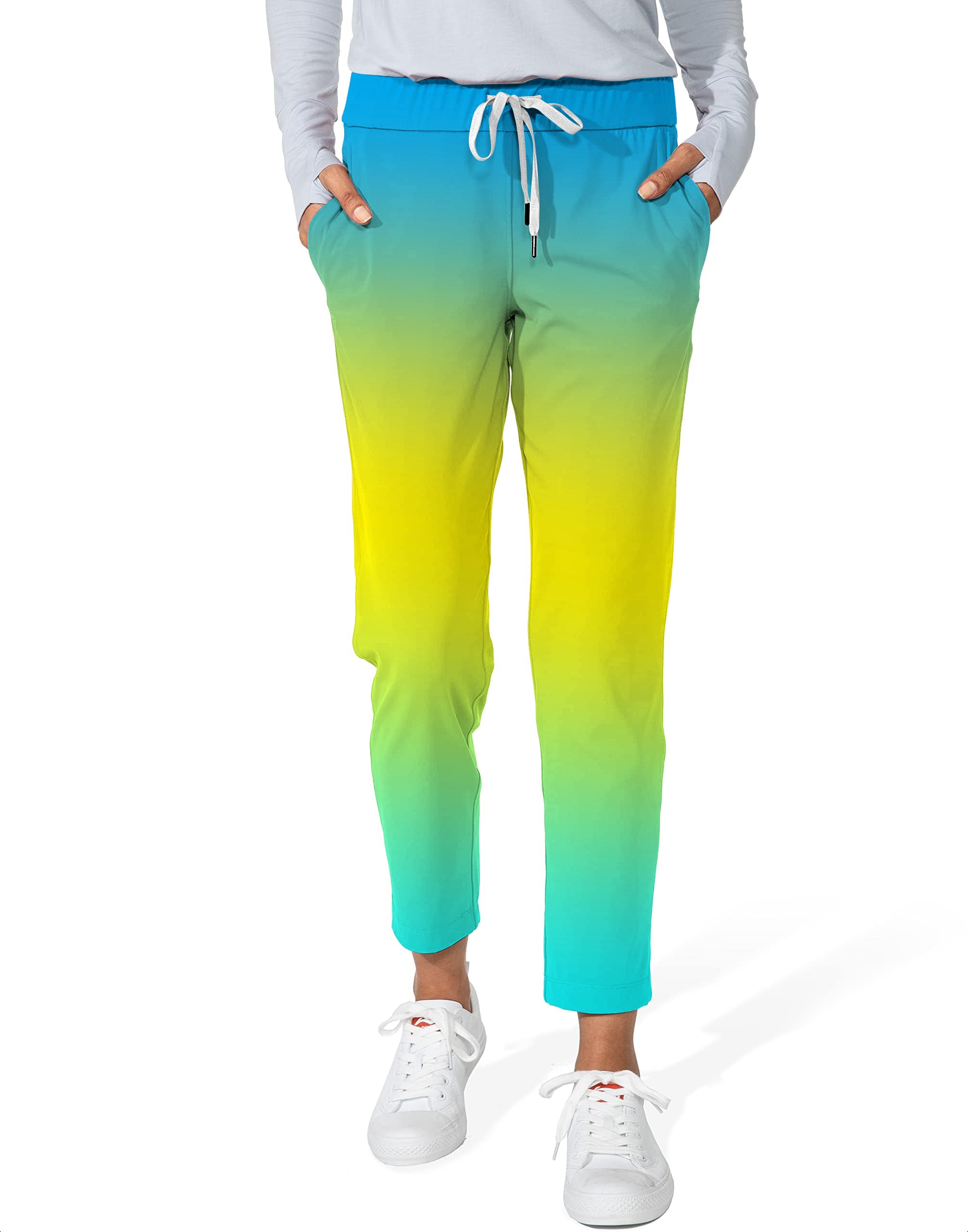 Neon Gradients-Women's 7/8 Stretch Ankle Golf Pants
