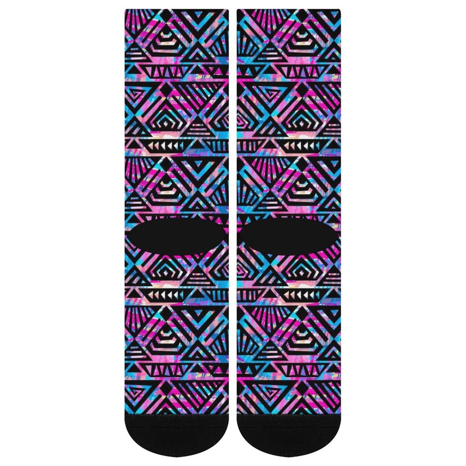 Purple grid Prined socks Gifts for Men Women