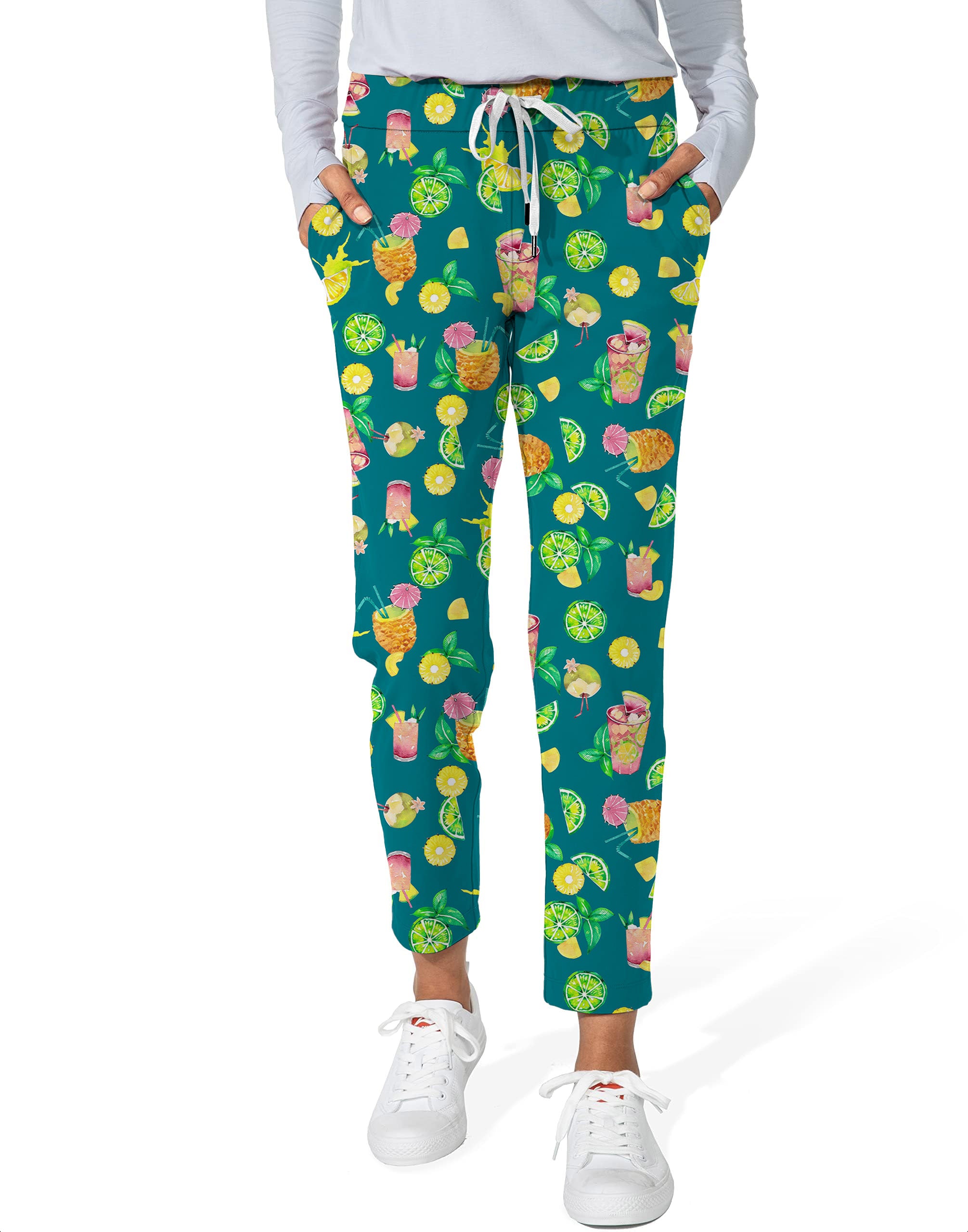 Tropical Paradise-Women's 7/8 Stretch Ankle Golf Pants