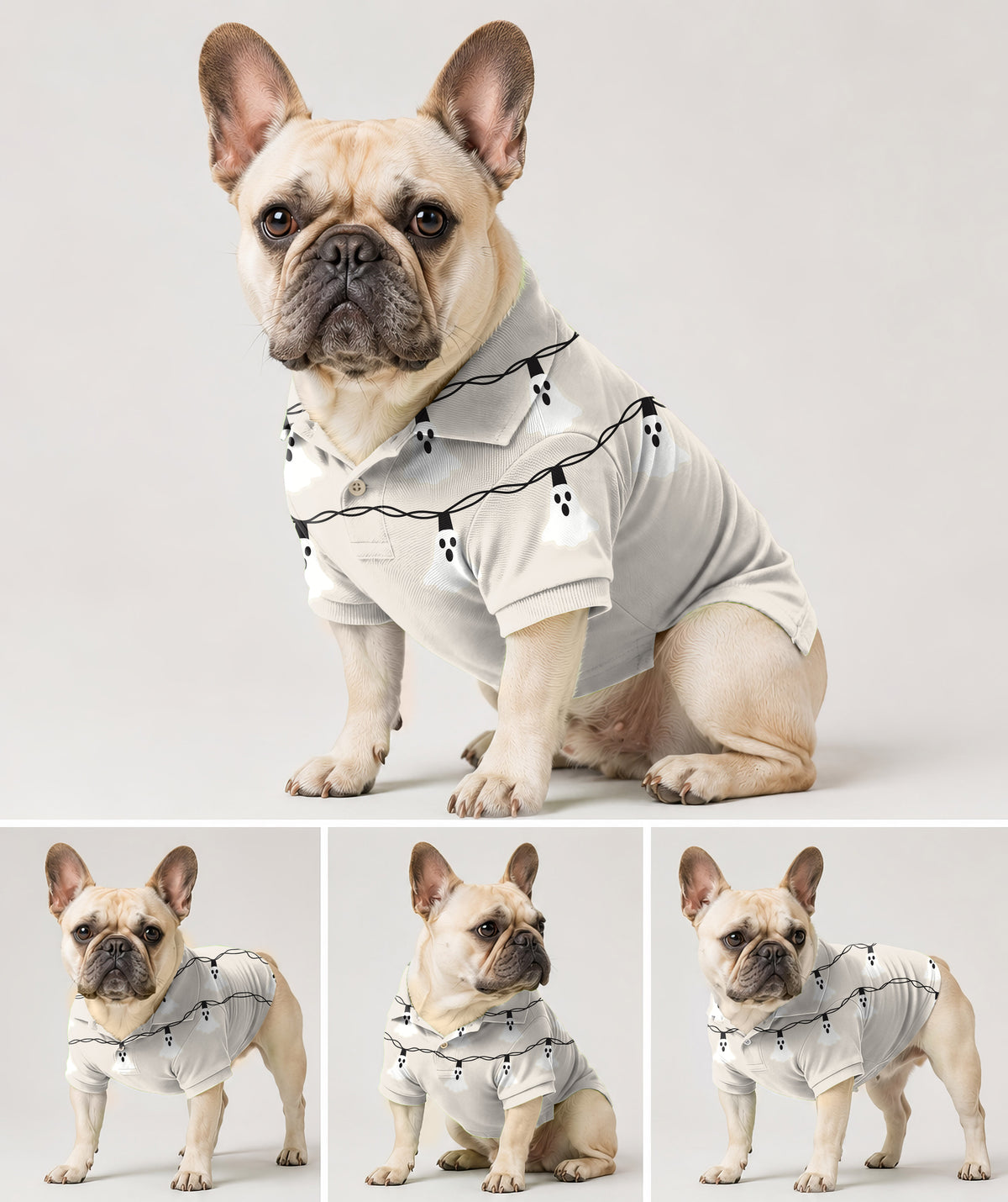 Dog's Halloween Ghost Light Golf Polo