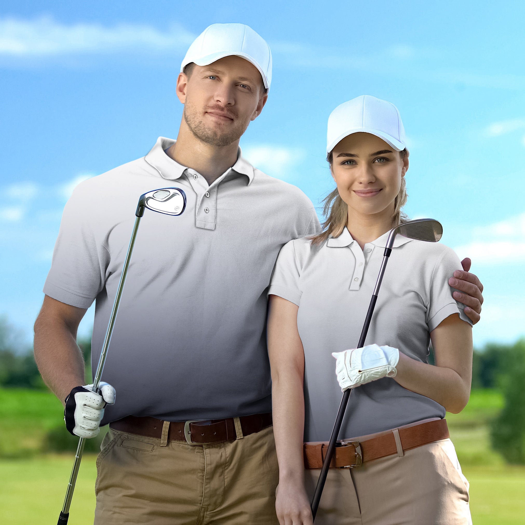 Couple Black And White Gradient set Golf Championship Trophy tournament