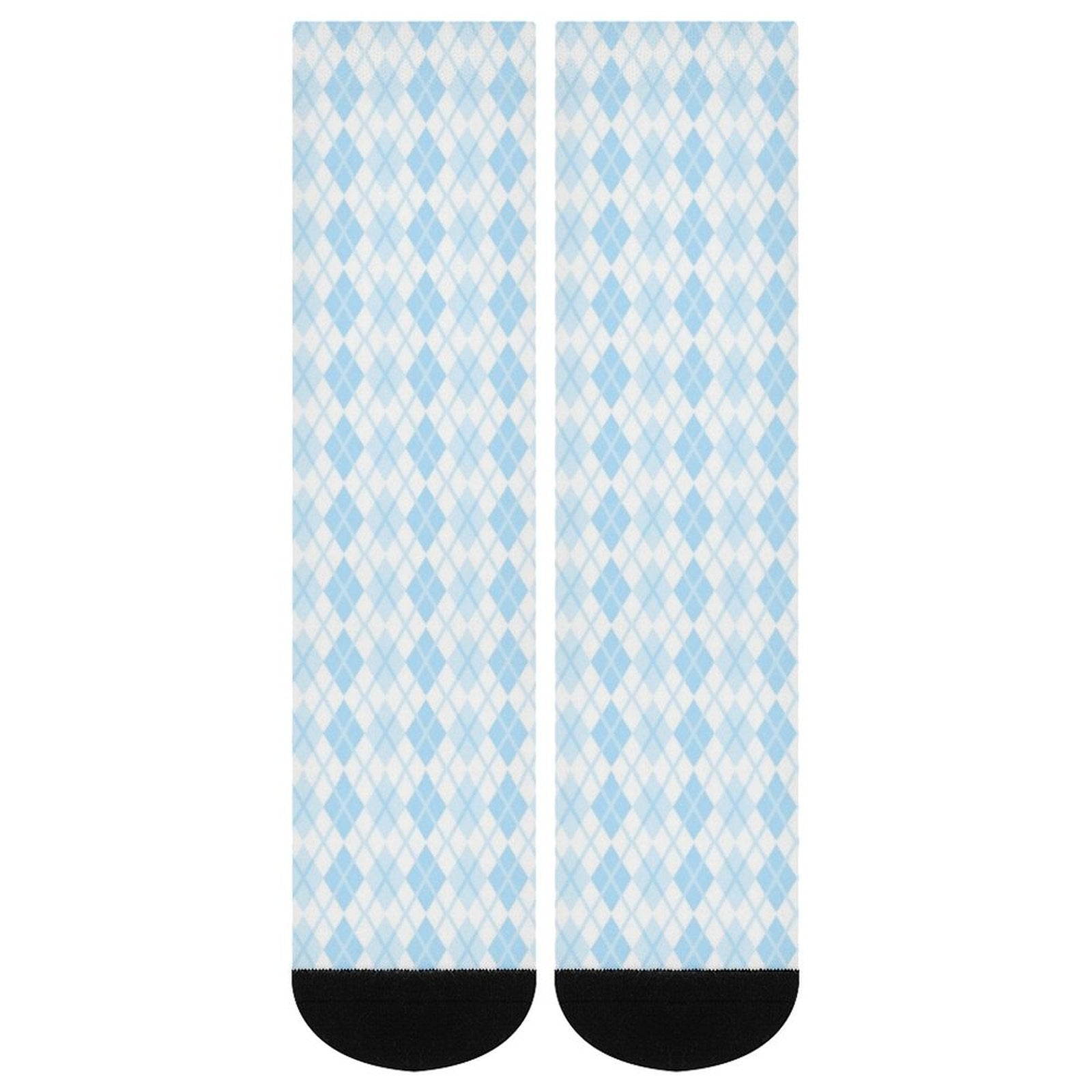 Argyle bule grid Prined socks Gifts for Men Women