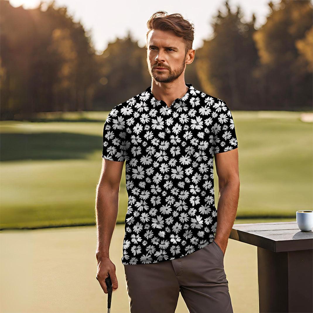 Men's Zebra Daisy golf polo
