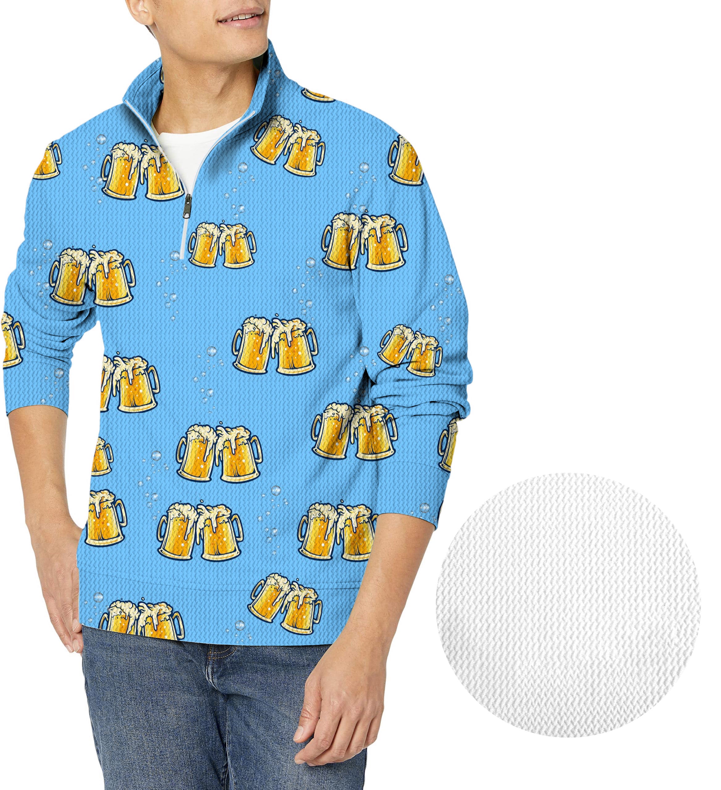 Cheers Beer-Men's Golf Waffle Zipper Pullover