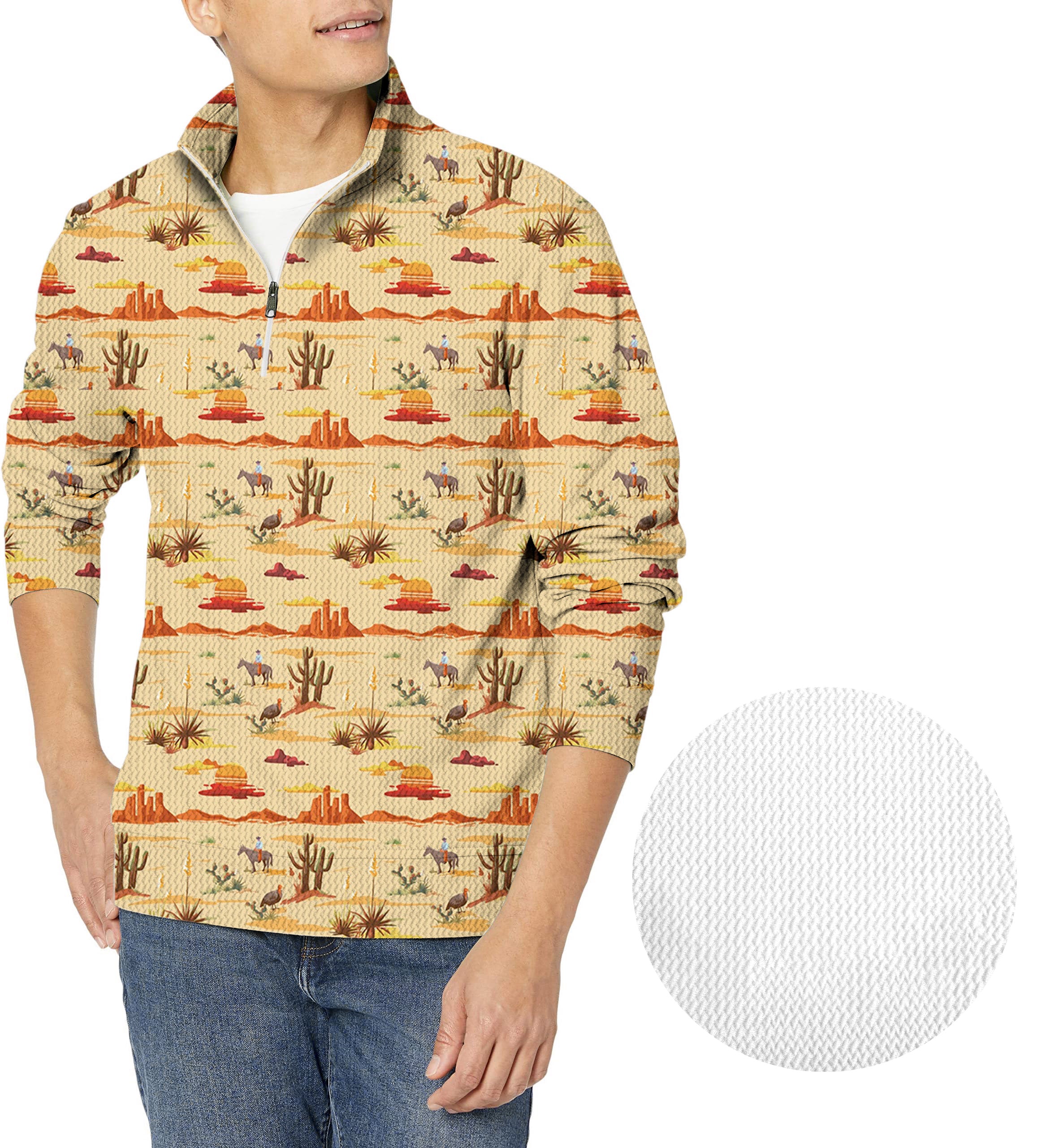 Vintage Desert-Men's Golf Waffle Zipper Pullover