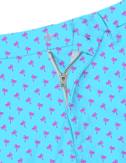 Men Pink Palm Trees Golf Shorts
