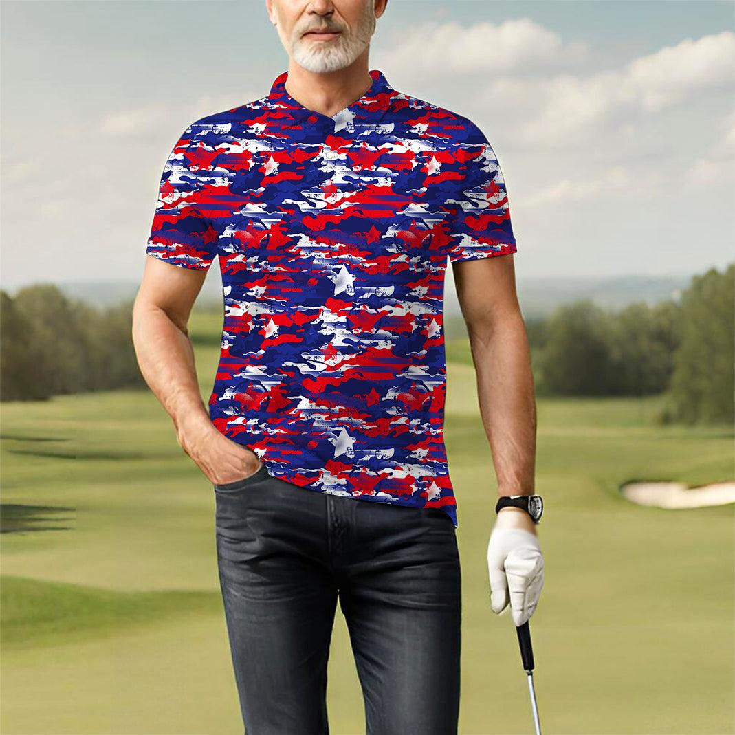Men's USA camo golf polo