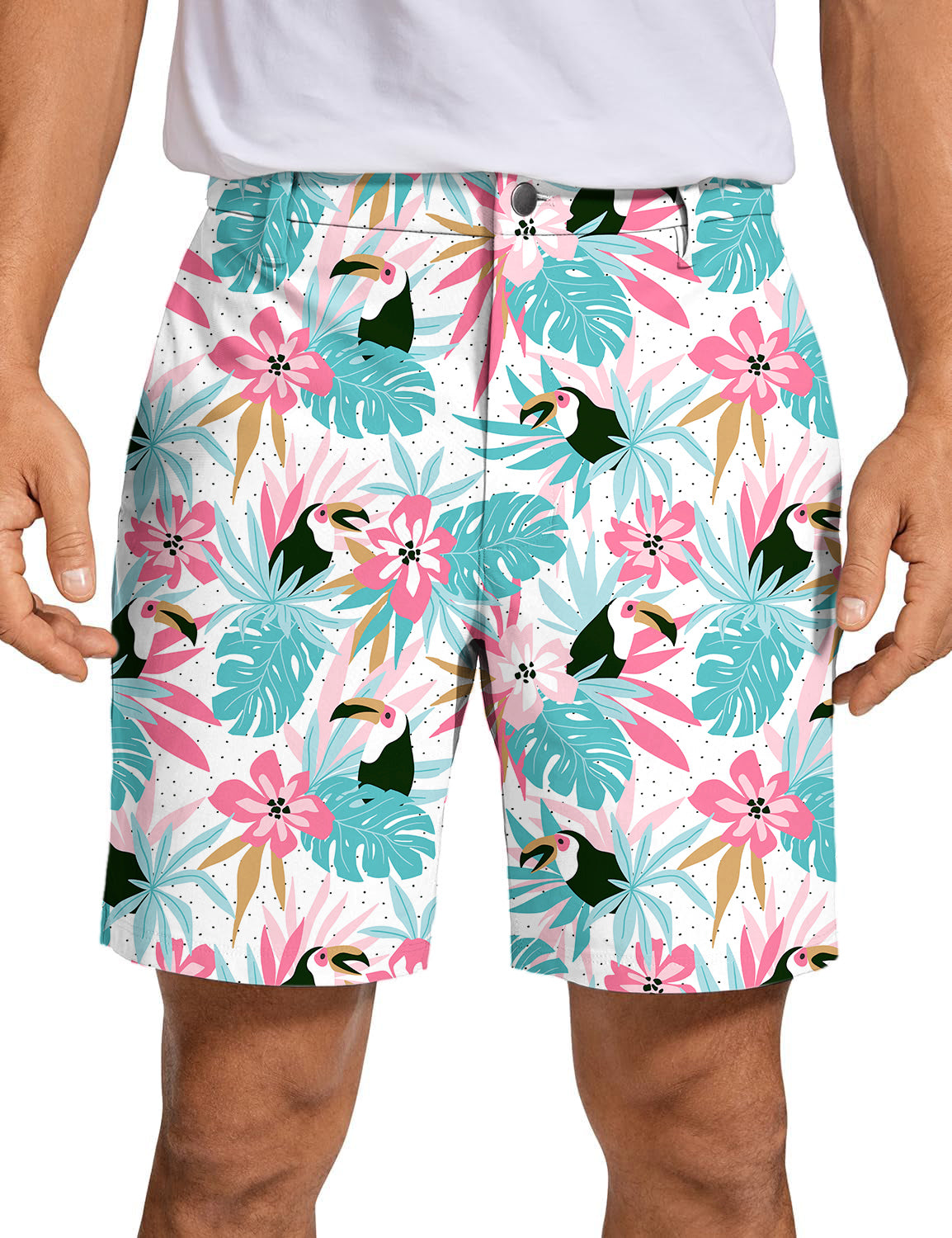Men's Floral Toucan Golf Shorts