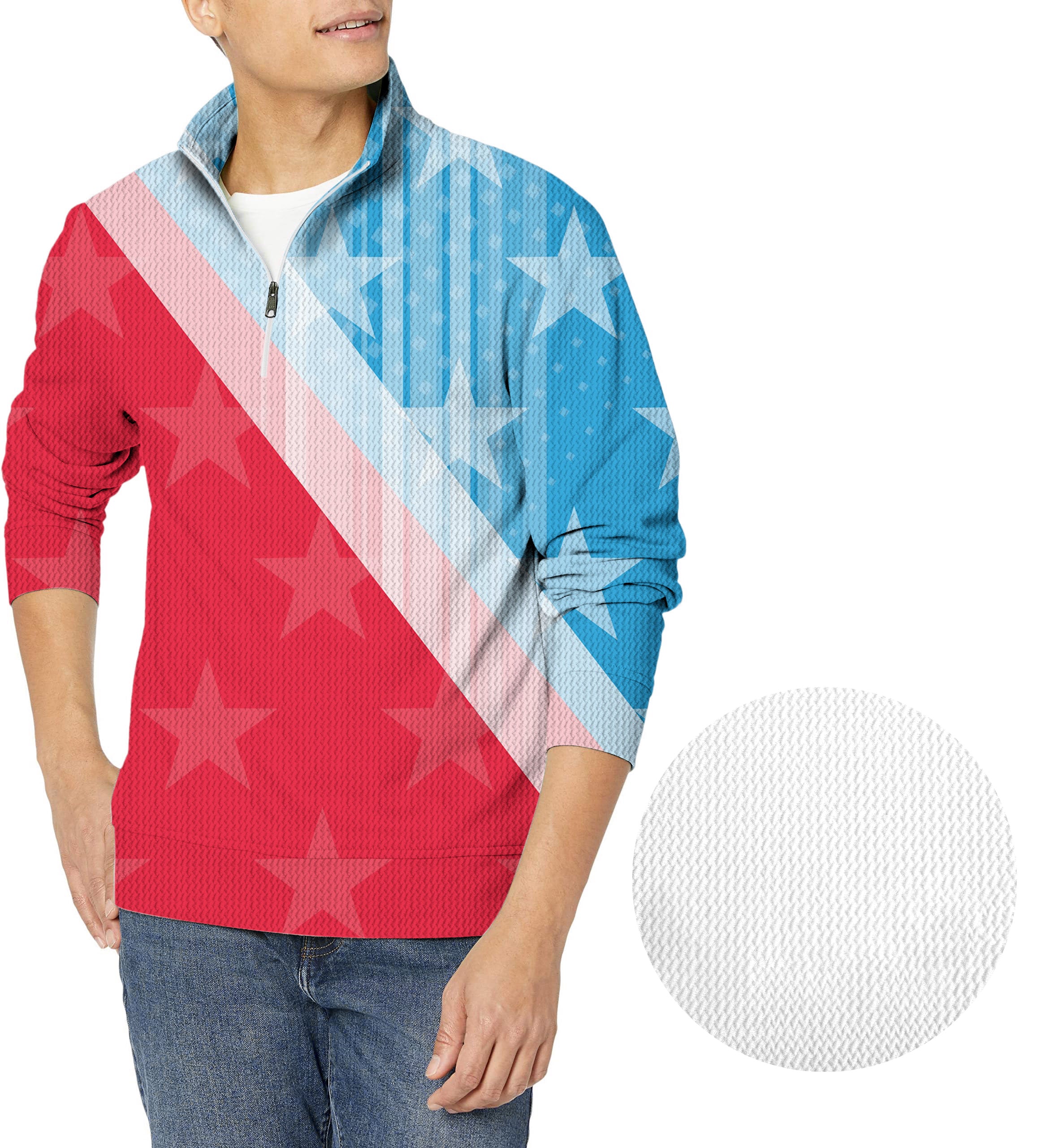 Team USA-Men's Golf Waffle Zipper Pullover