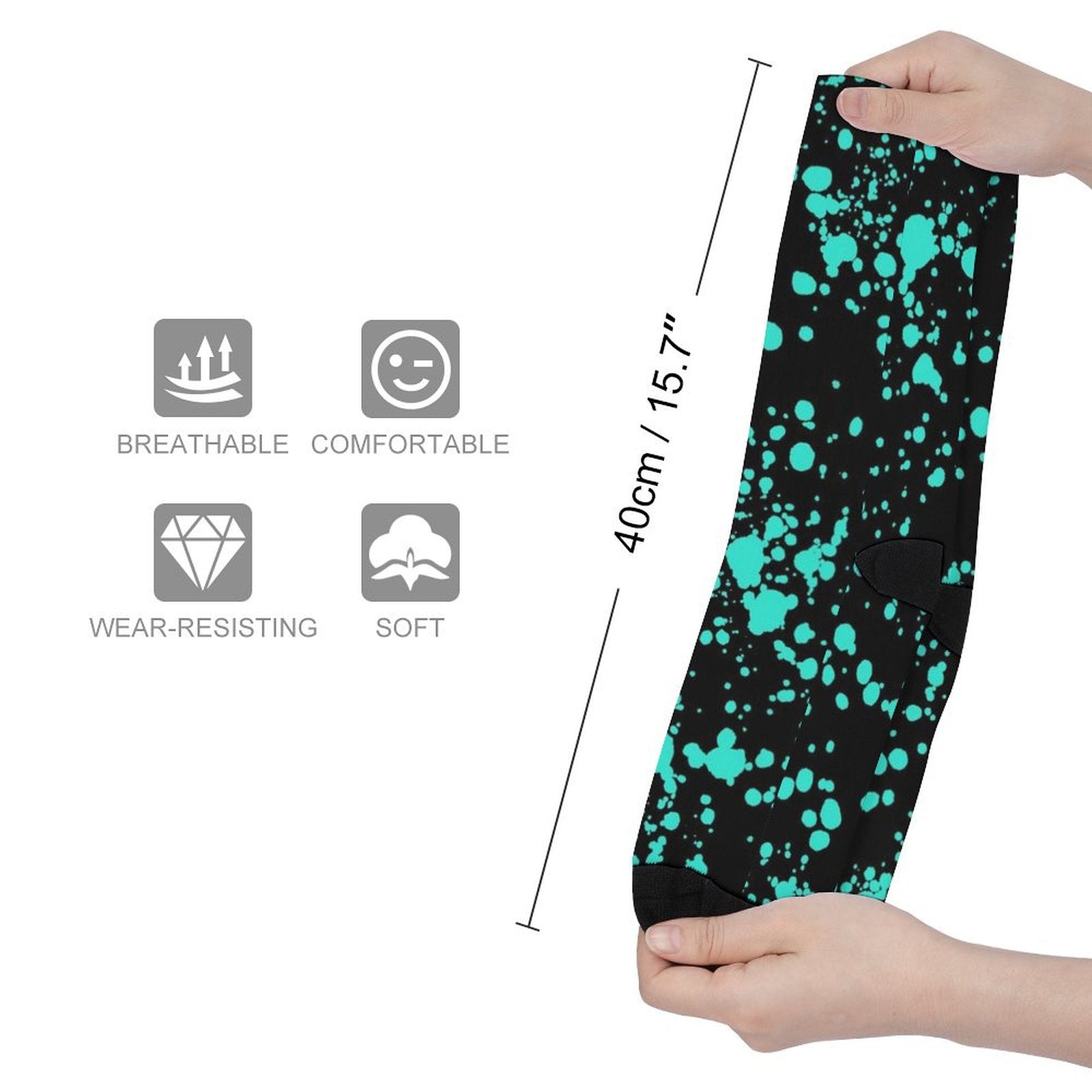 Lake Blue spot Prined socks Gifts for Men Women