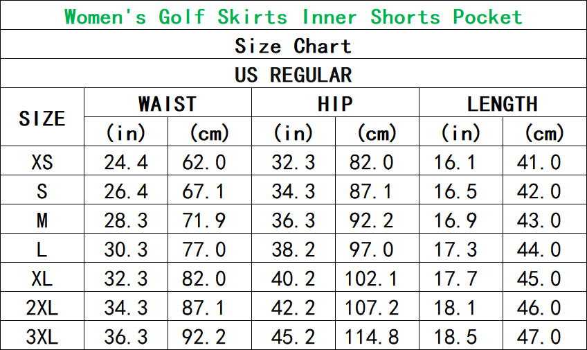 Women's Green Golf Club Golf Skirts Inner Shorts Pocket