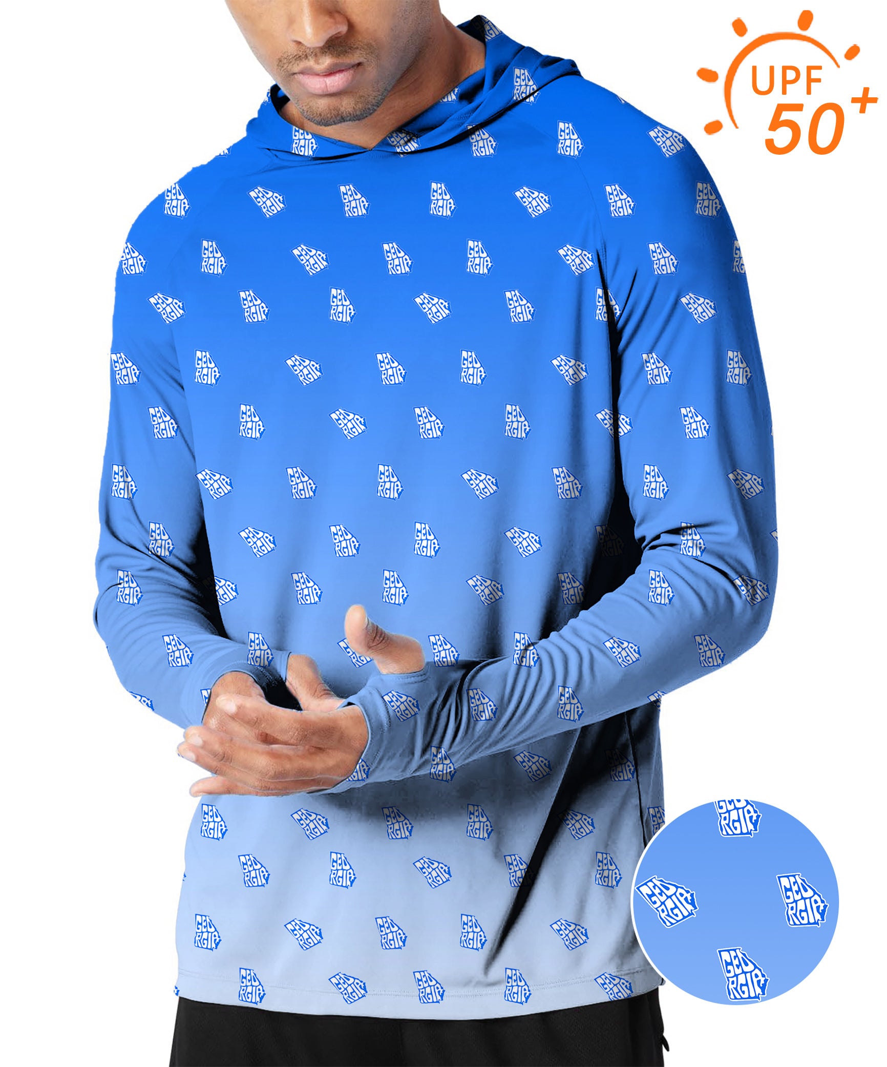 Men's Outdoor Blue Georgia Golf Sun Protection Loose Fit hoodies