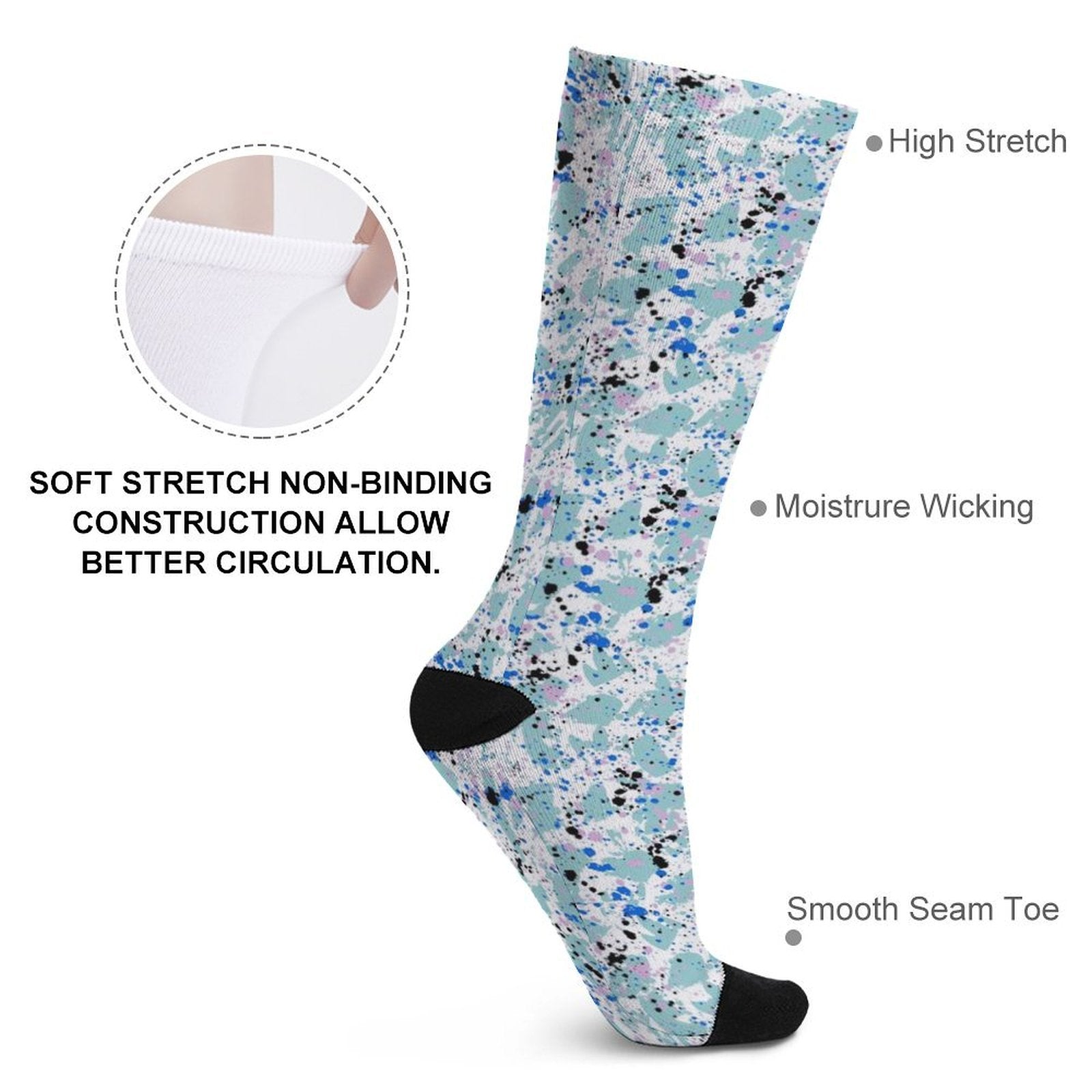 Paint Splatter Prined socks Gifts for Men Women