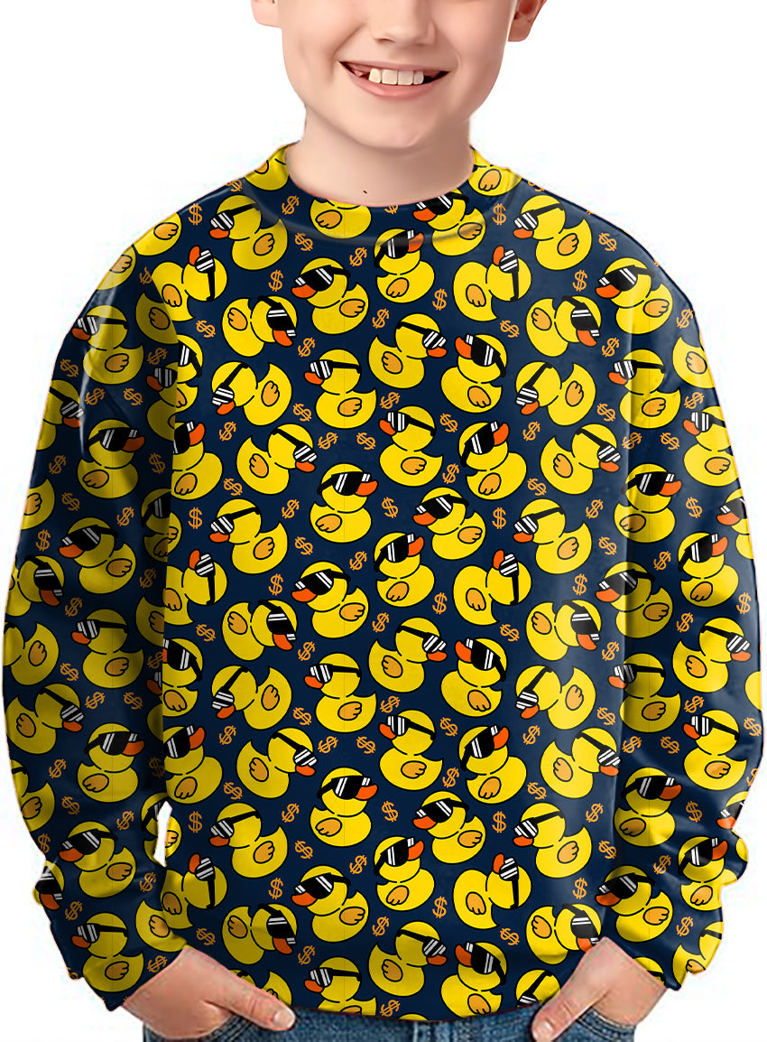 Yellow duck Crewneck Pullover Kids Ugly Sweater