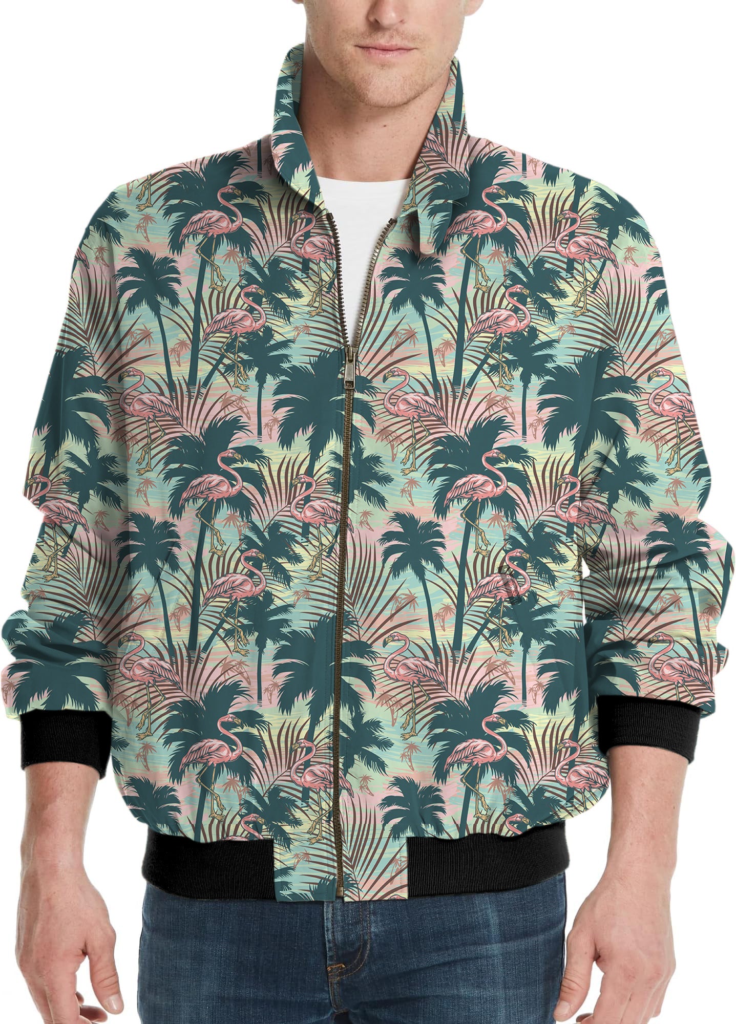 Dazed Flamingo-Men's Golf Windbreaker Light Jacket