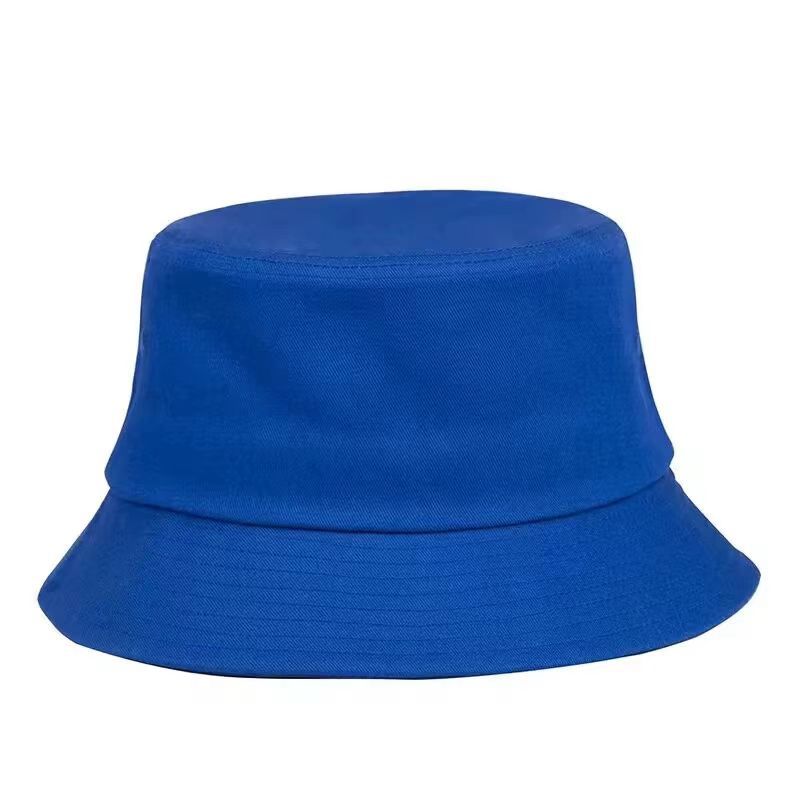 Blue bucket hat for casual outdoor wear with customizable embroidered name option