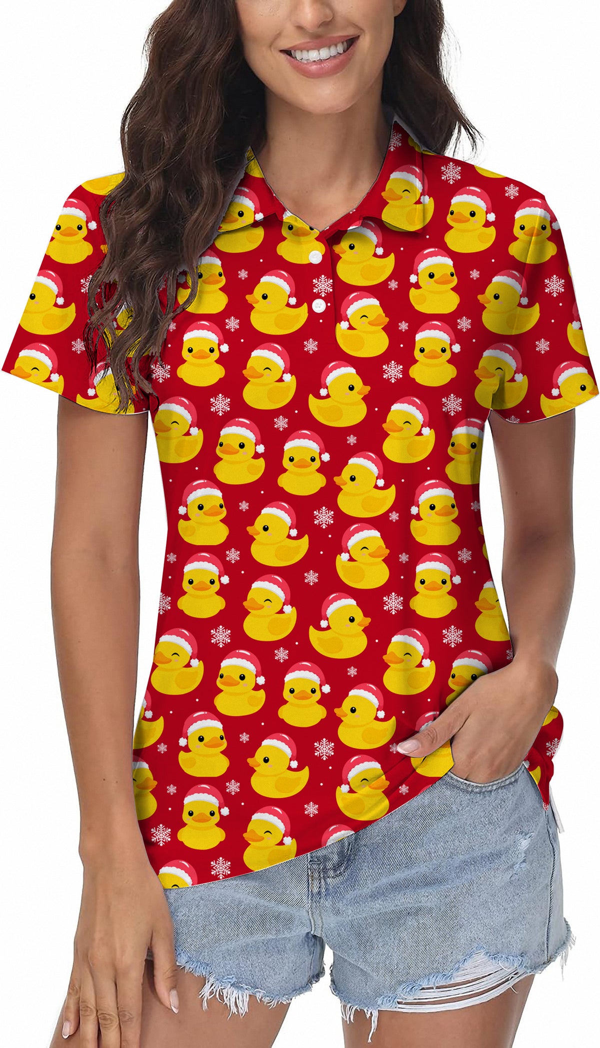 Christmas Yellow Duck Women's Golf Polo
