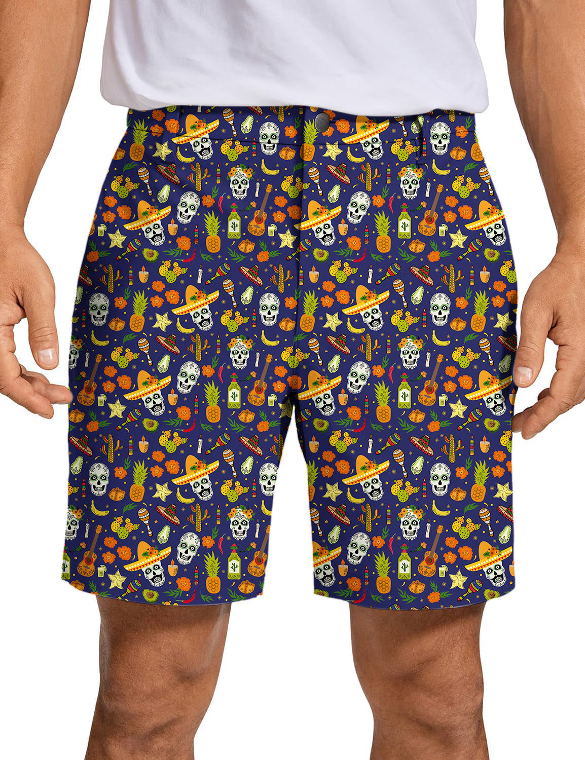 Men's Enthusiastic Skull Golf Shorts