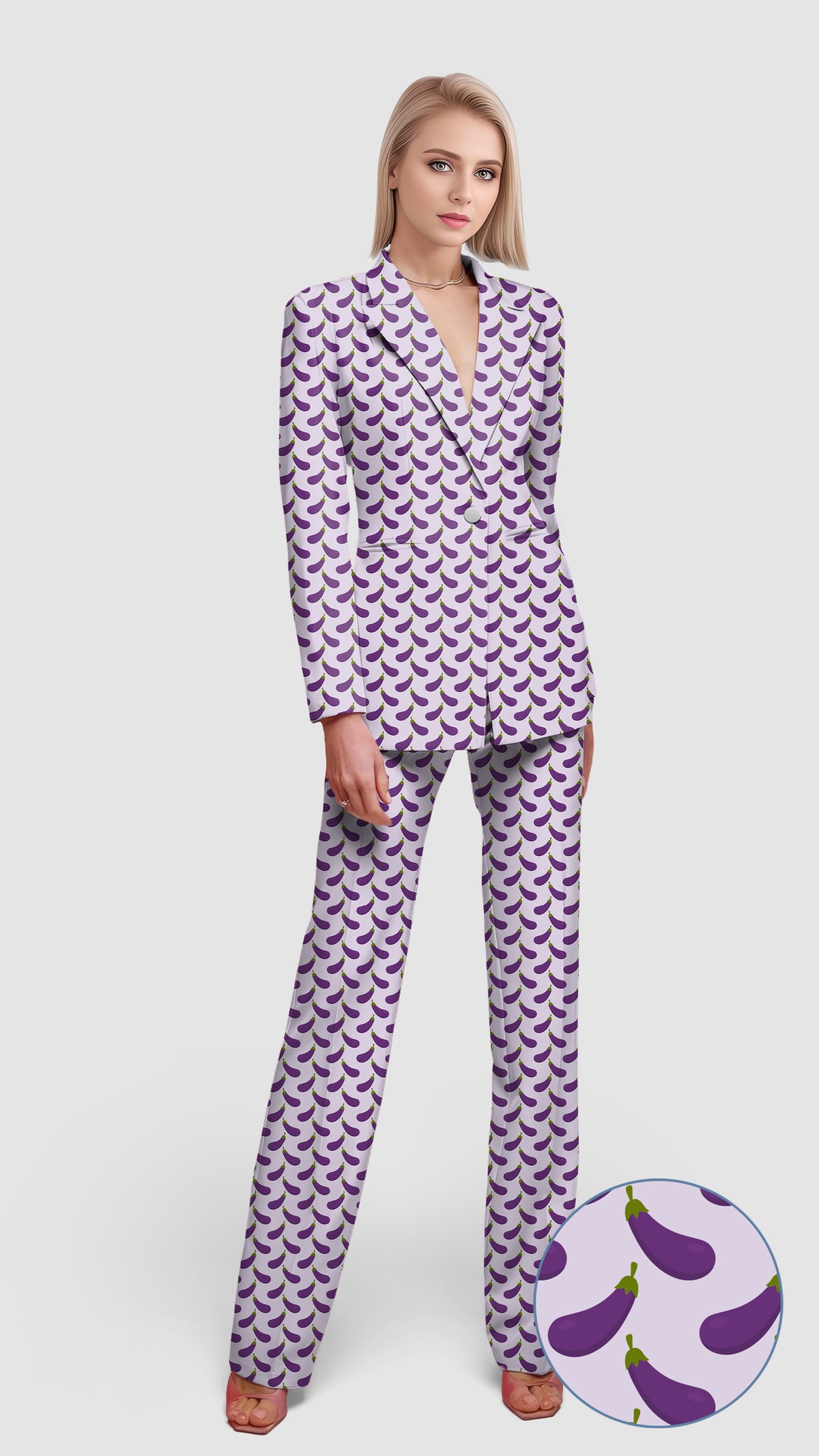 Purple eggplant Women's Blazer Casual Work Office Blazer Suit set