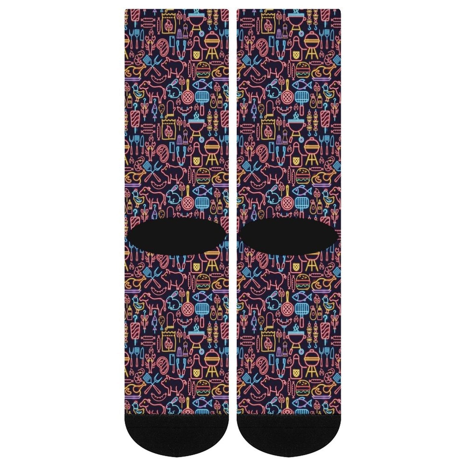 Neon bbq Prined Sock Gifts for Men Women
