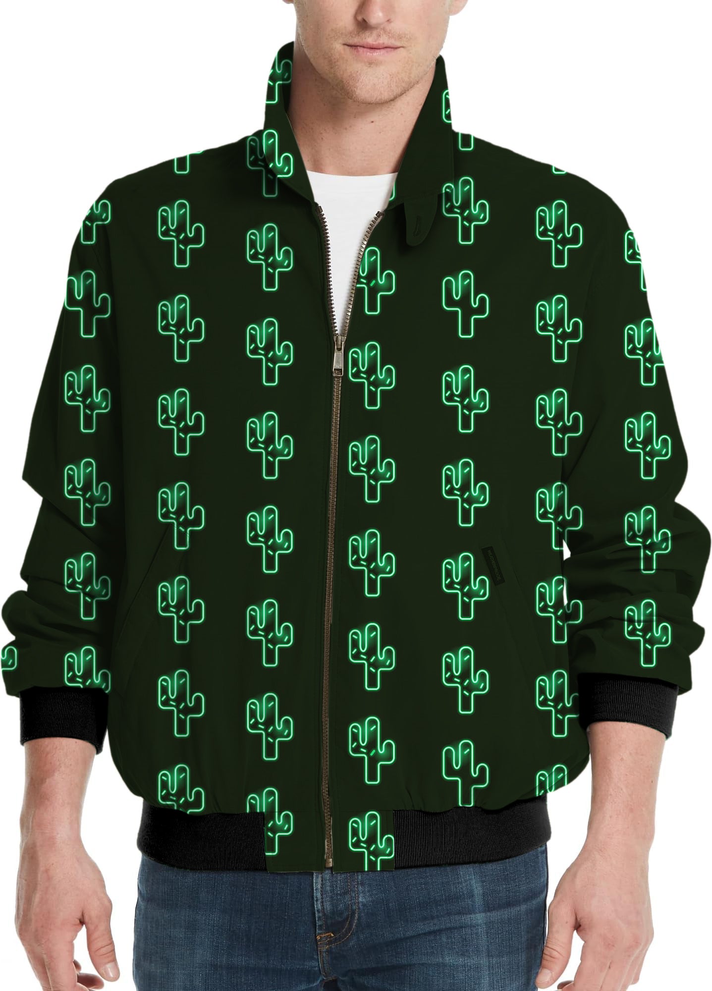 Crazy Cactus-Men's Golf Windbreaker Light Jacket
