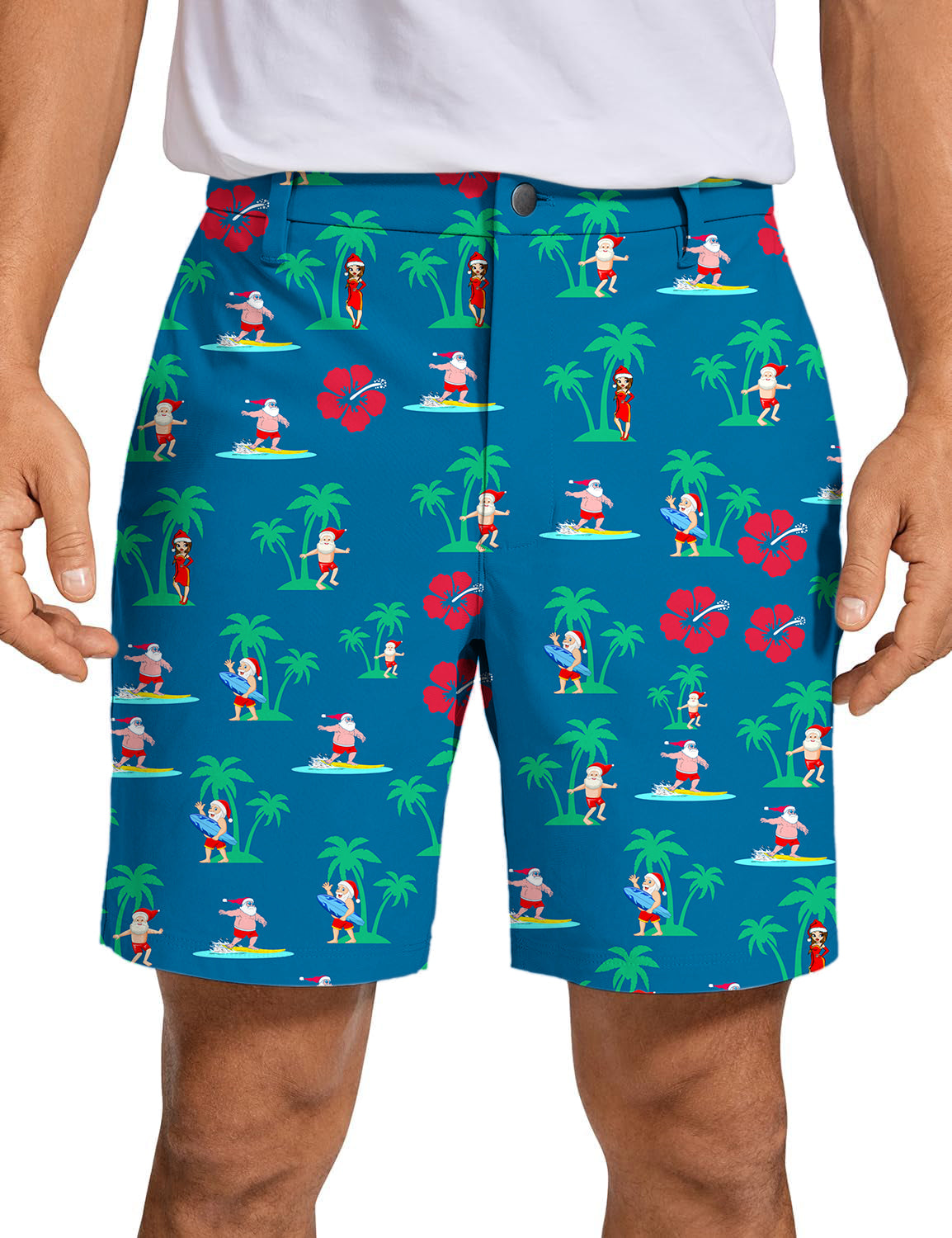 Men's Surfs Up Santa Golf Shorts