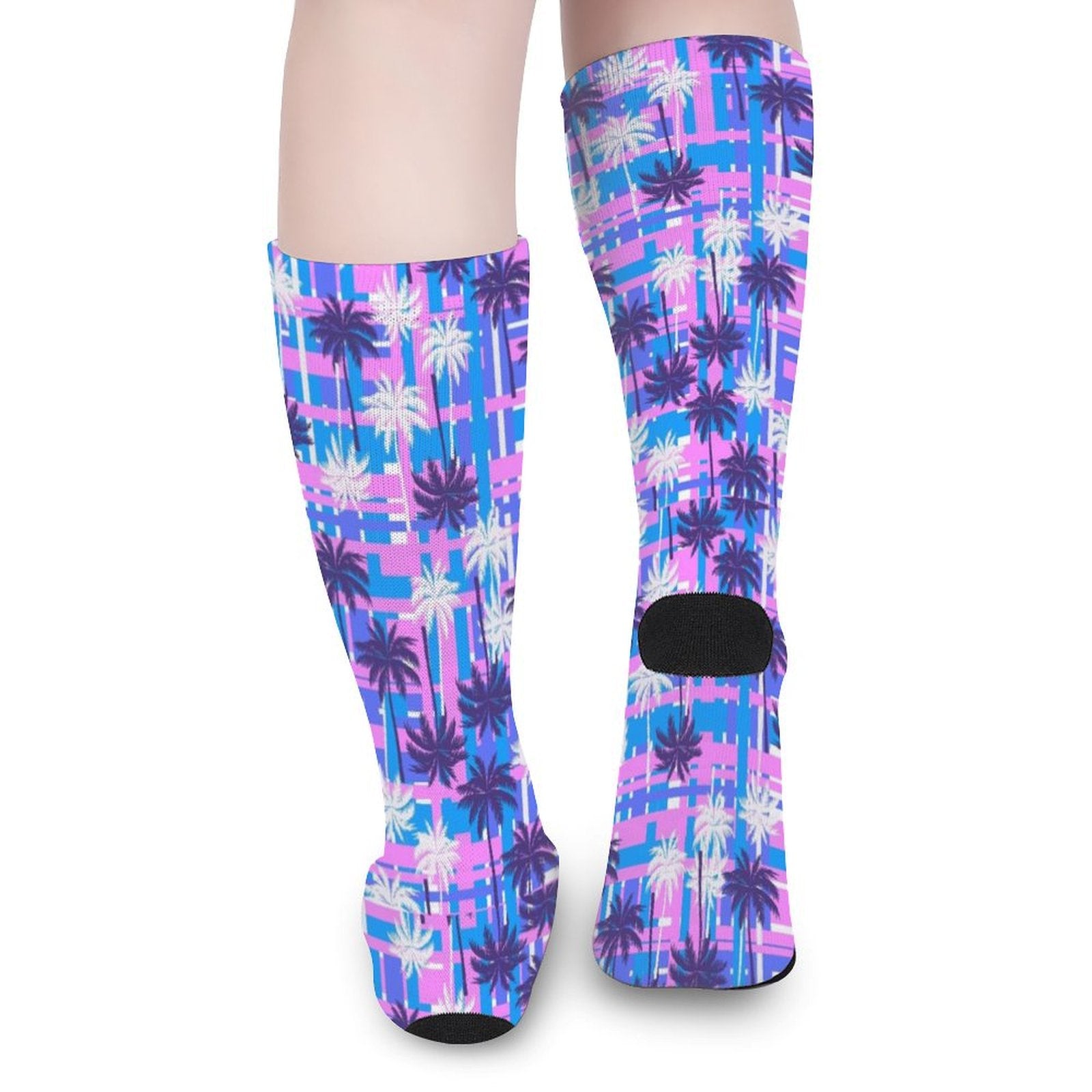 Purple Palm tree Prined socks Gifts for Men Women