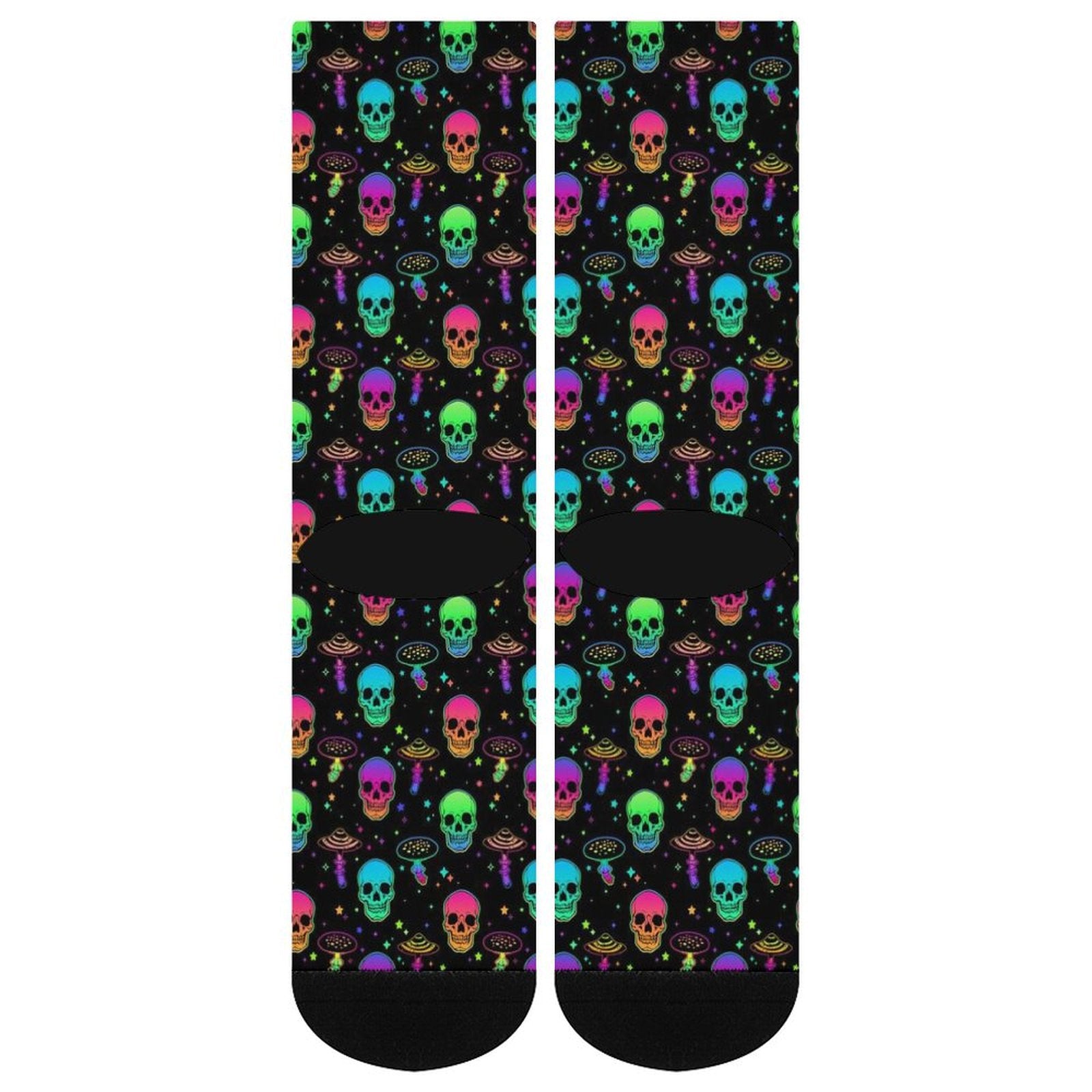 Neon Mushroom Skeleton Prined socks Gifts for Men Women