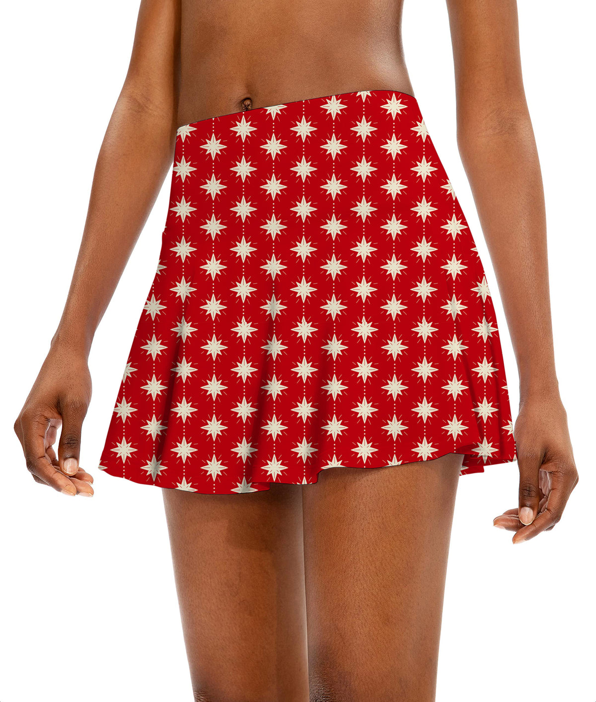 Christmas Star Women's Athletic Golf Skorts Flared Skirts