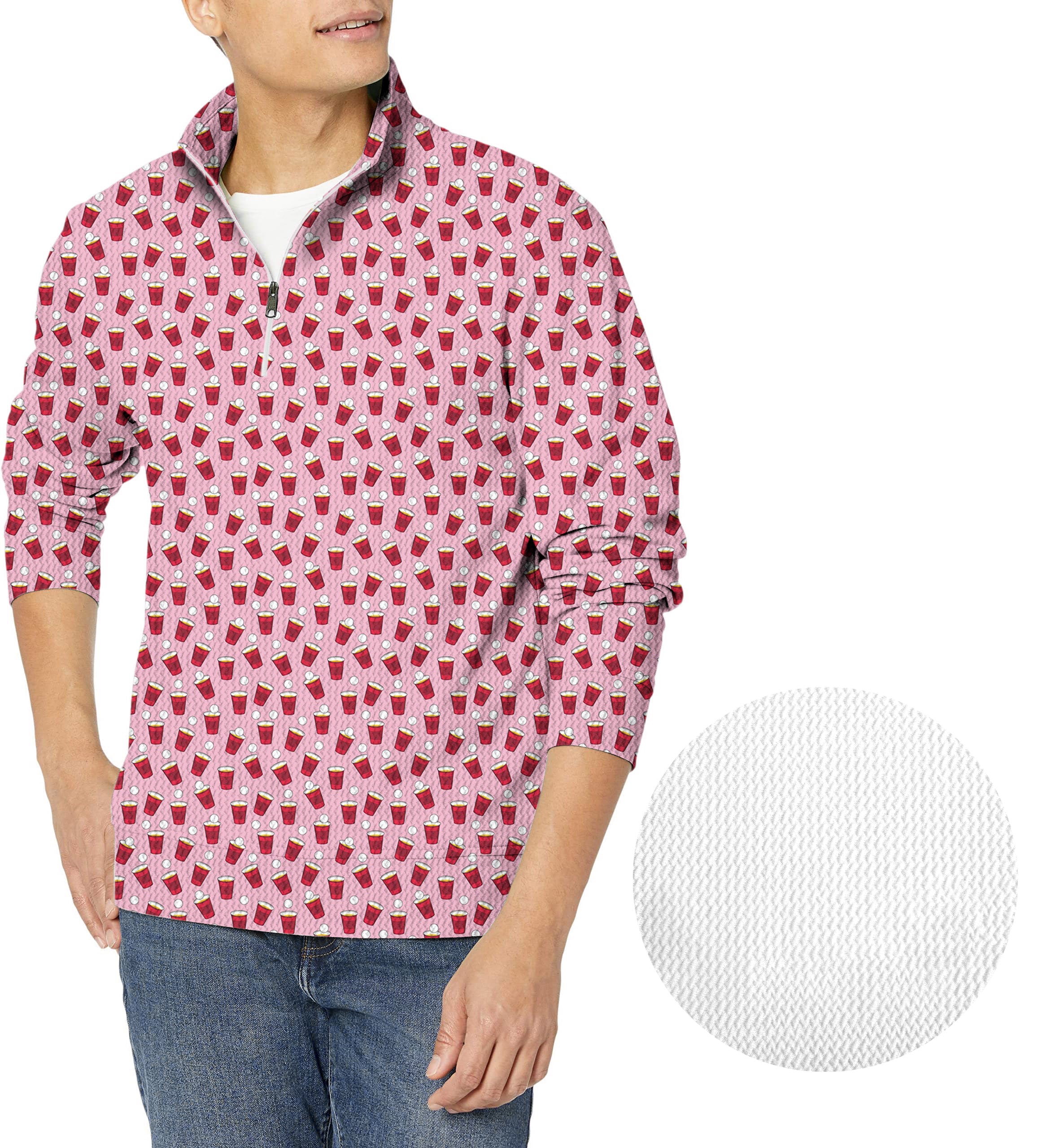 RED SOLO CUP-Men's Golf Waffle Zipper Pullover