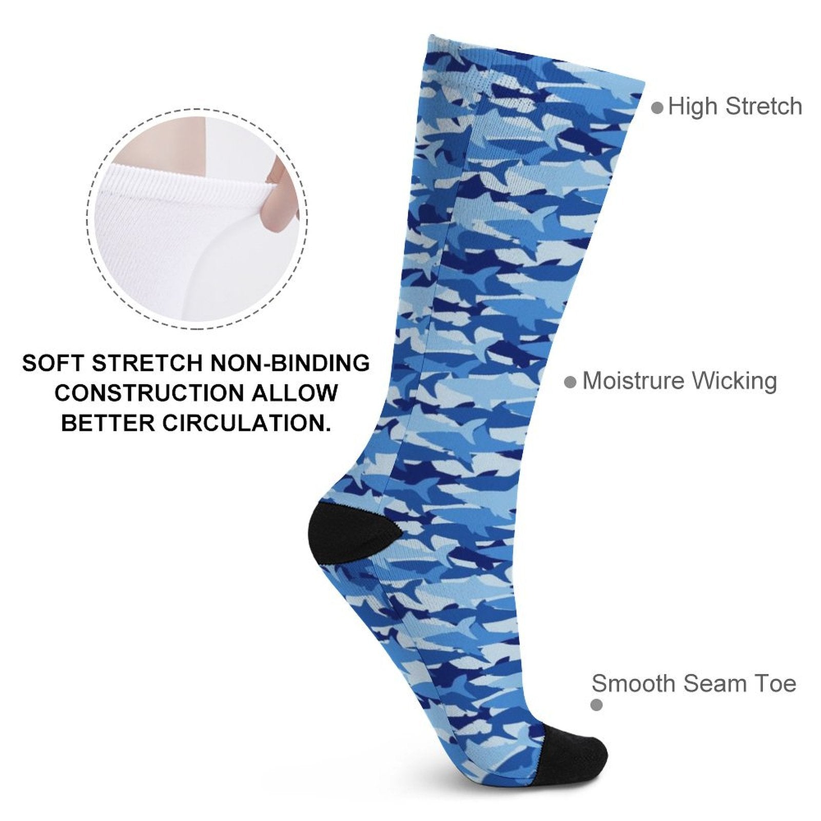 Shark Camo Prined socks Gifts for Men Women