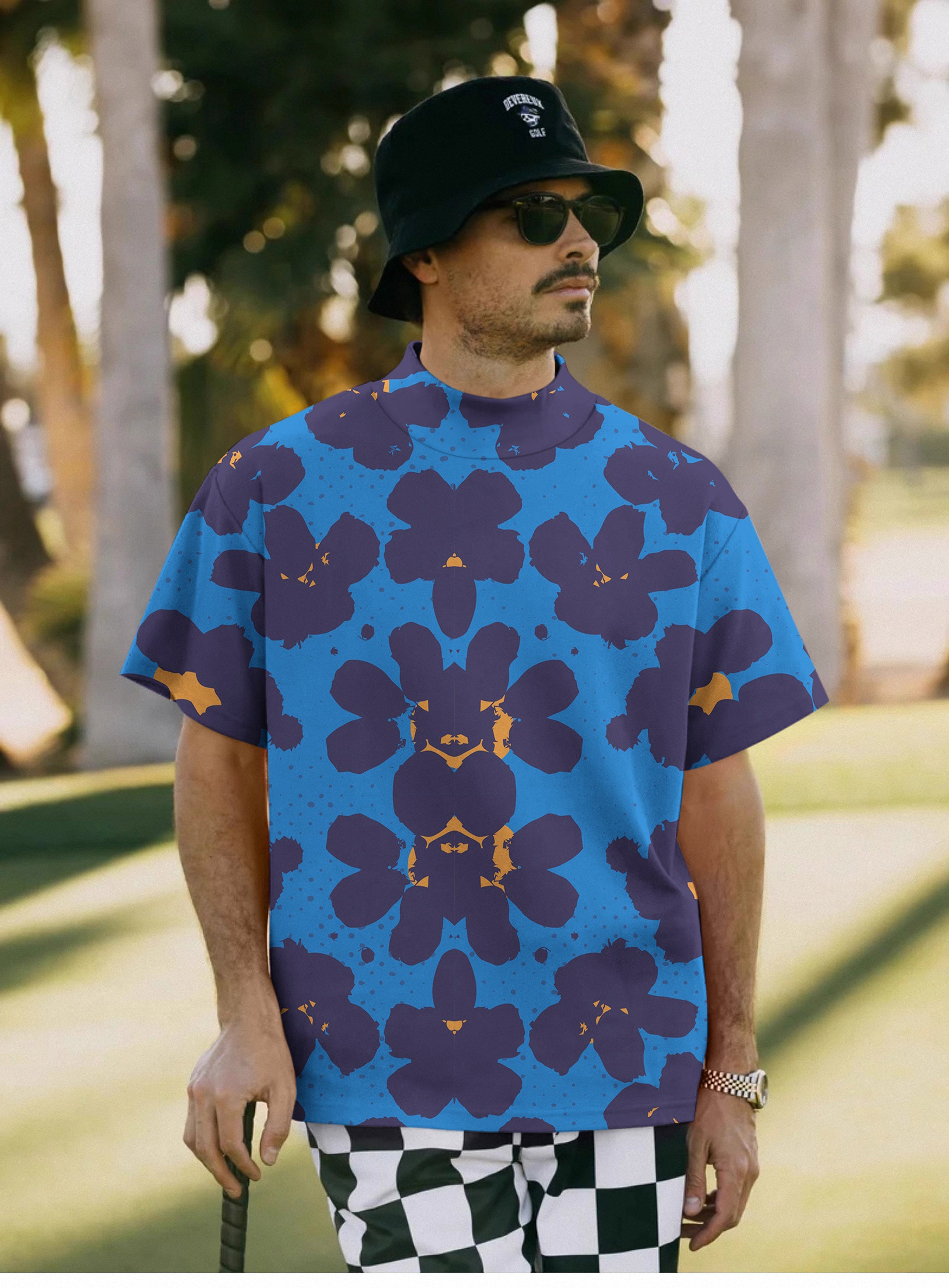 Men's Hawaiian Dreams Pullover High neck Long/Short sleeve T-Shirt