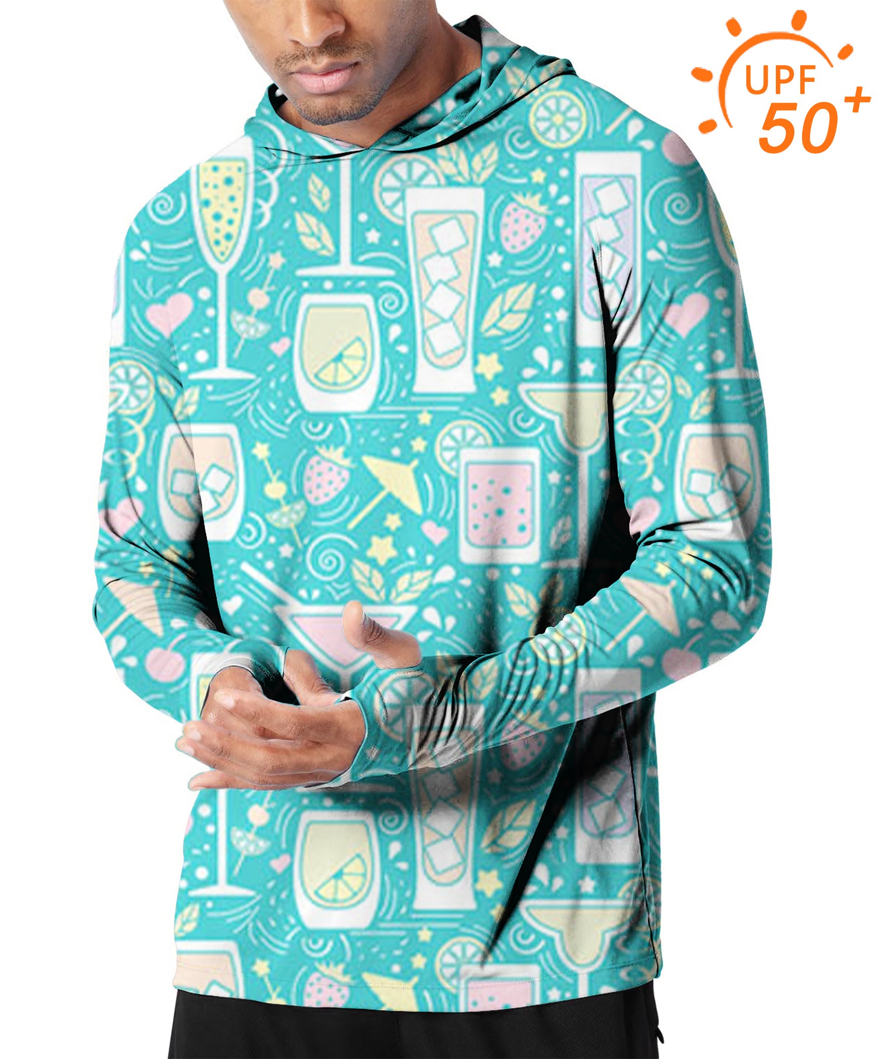 Men's Outdoor Cocktails-Hello-Summer Golf Sun Protection Slim Fit hoodies