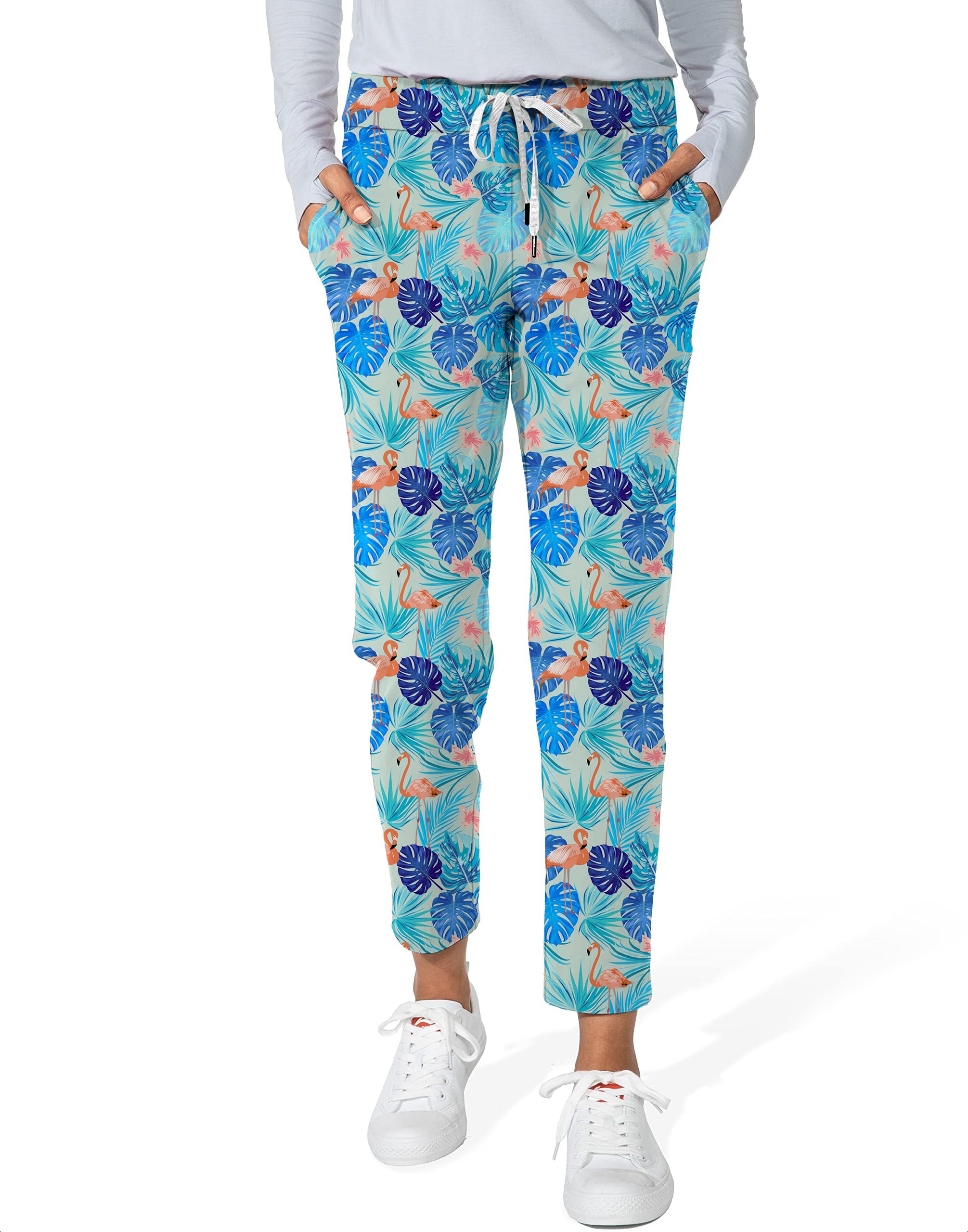 Cool Flamingos-Women's 7/8 Stretch Ankle Golf Pants