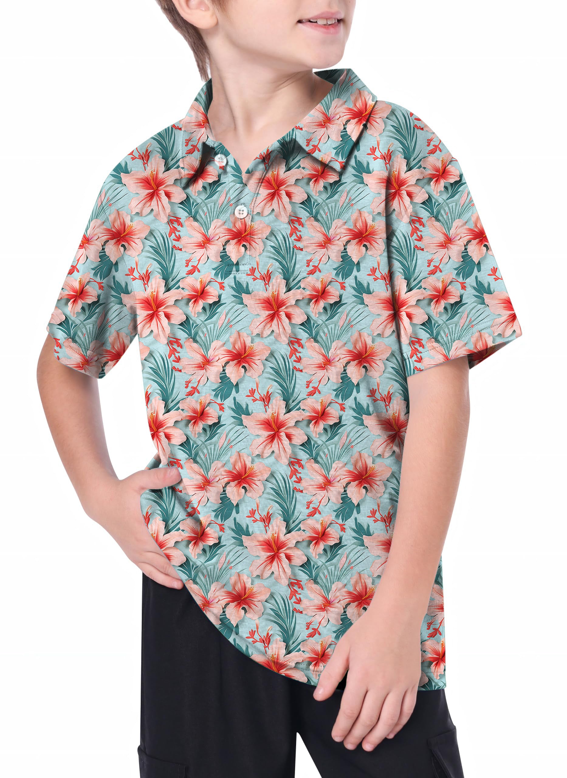 Youth Tropical Course Golf Polo