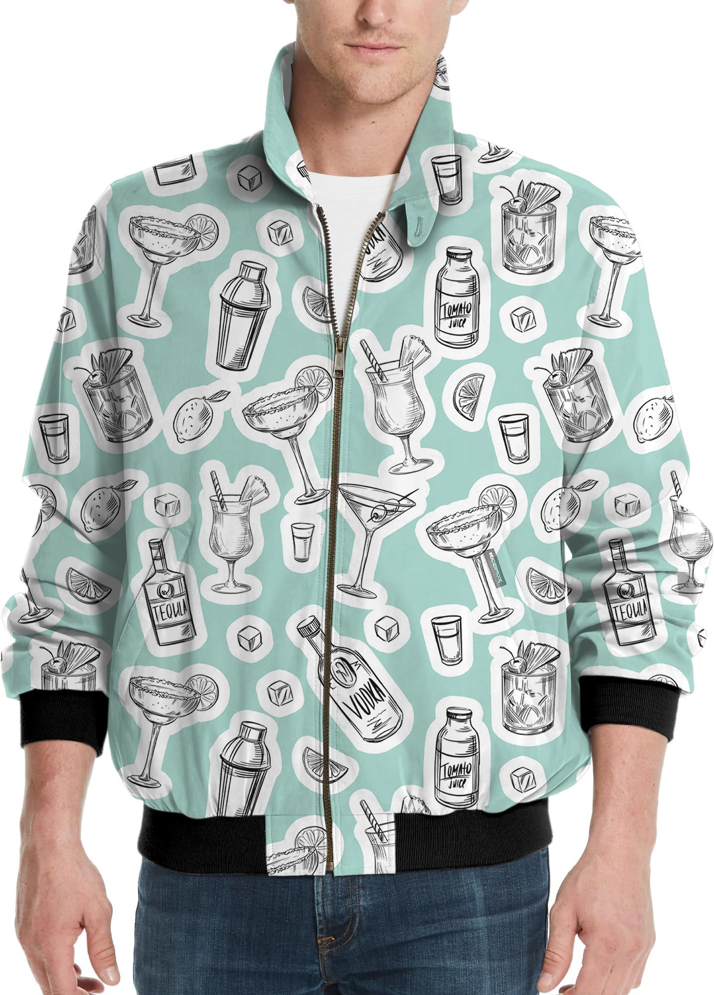 Set of alcohol cocktails-Men's Golf Windbreaker Light Jacket