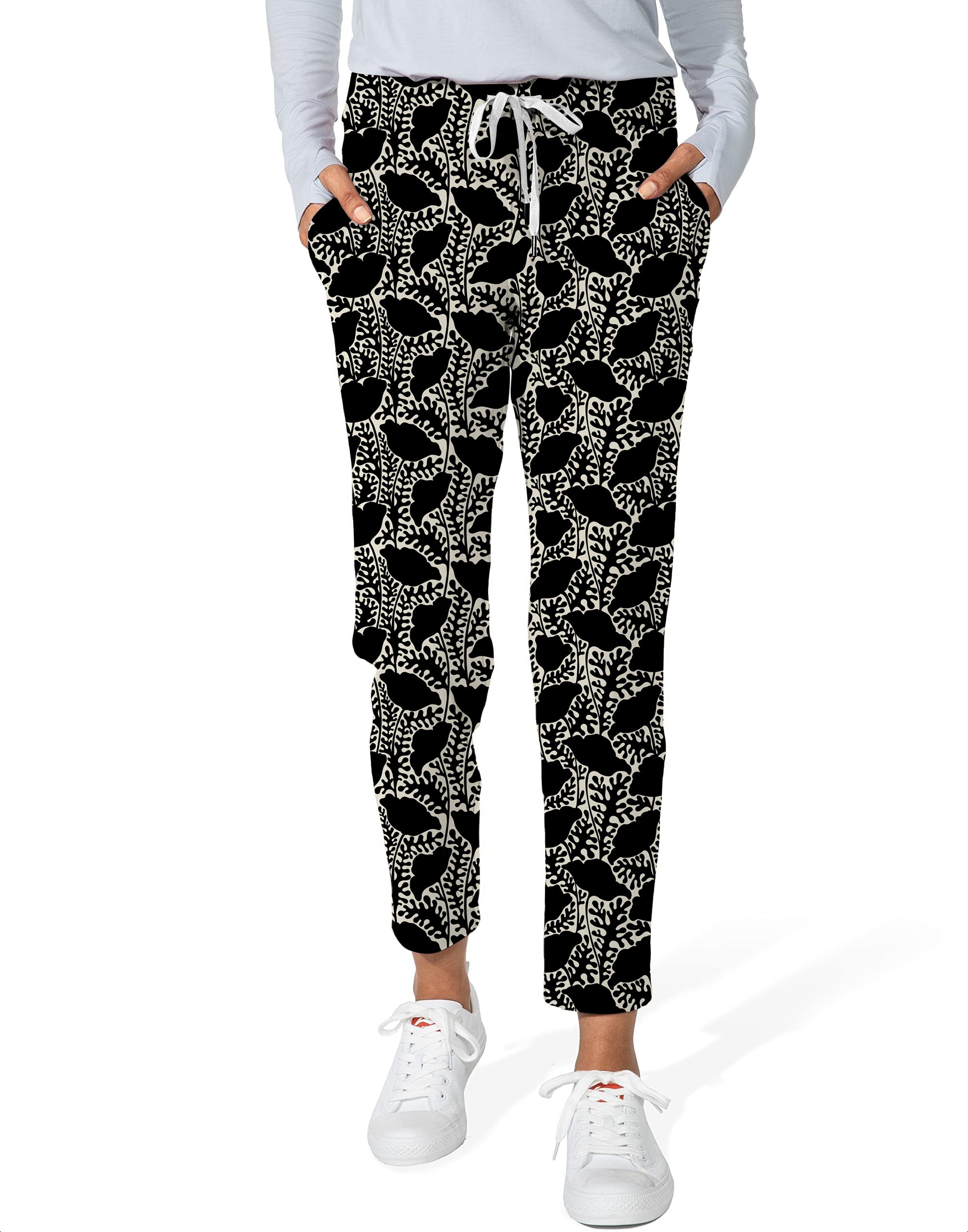 Monochrome Bloom-Women's 7/8 Stretch Ankle Golf Pants
