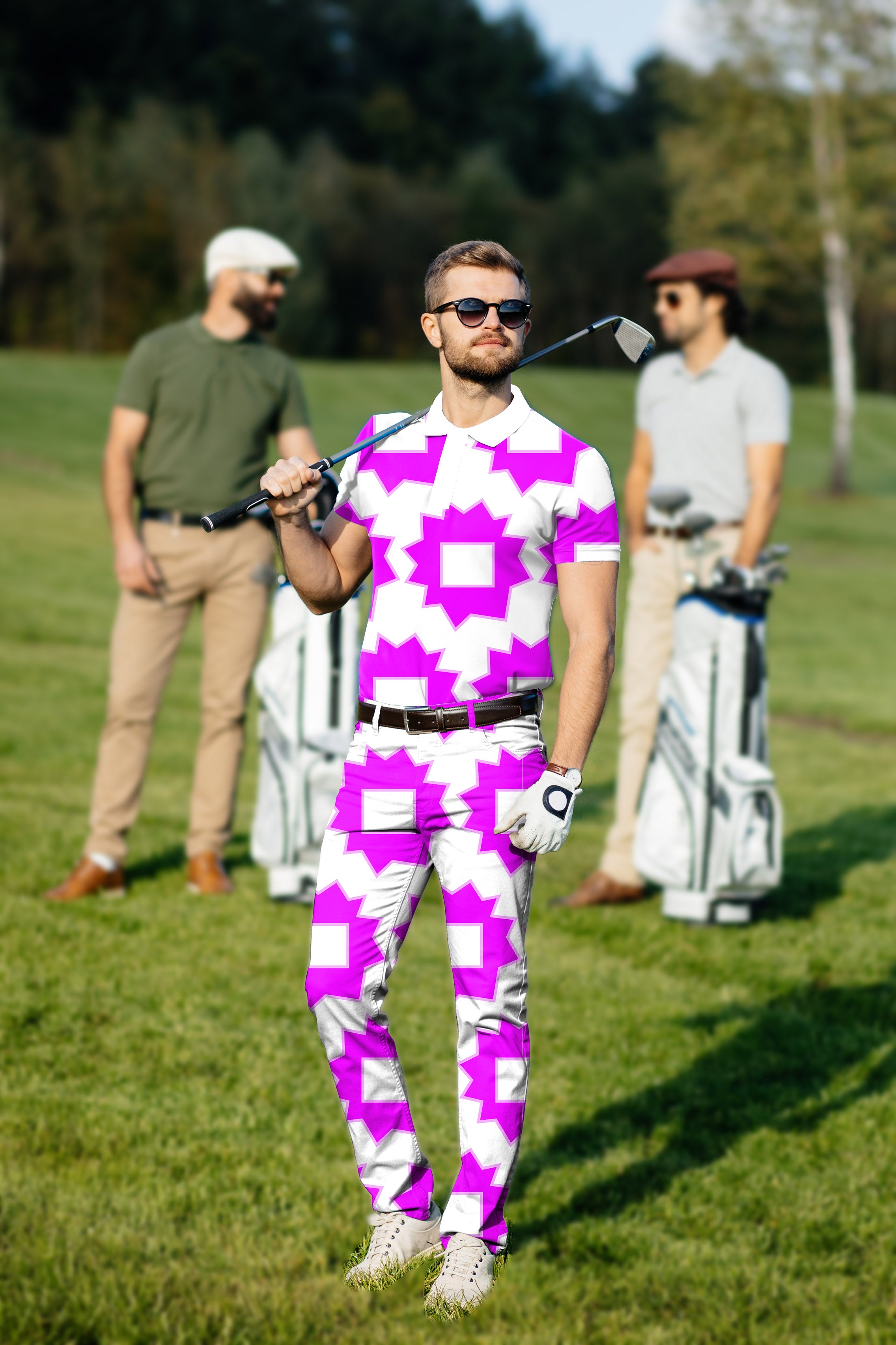 Men's Golf Set Polo+Pants Explosion Geometry Limited Edition