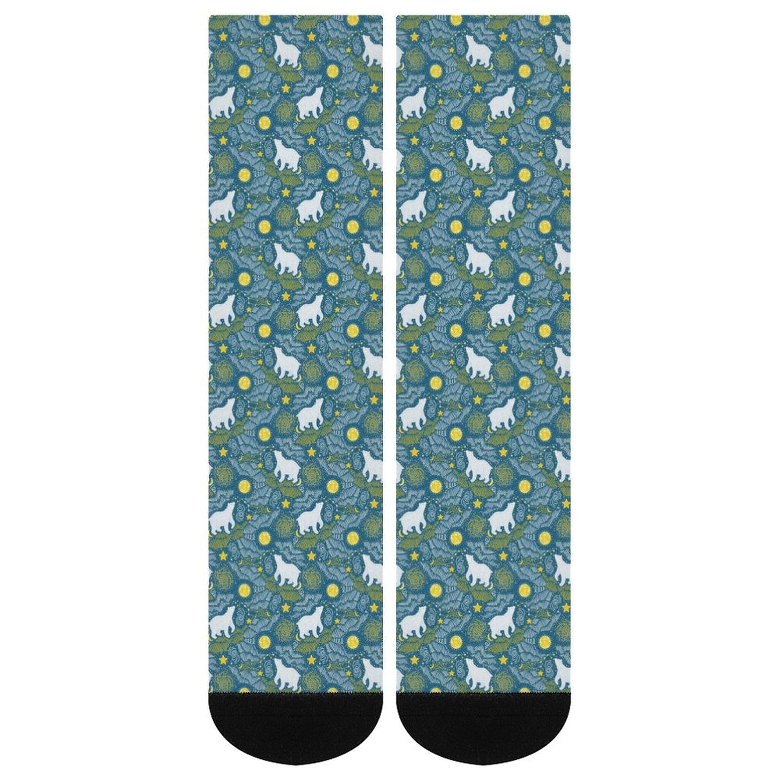 Star mountain bear Prined socks Gifts for Men Women