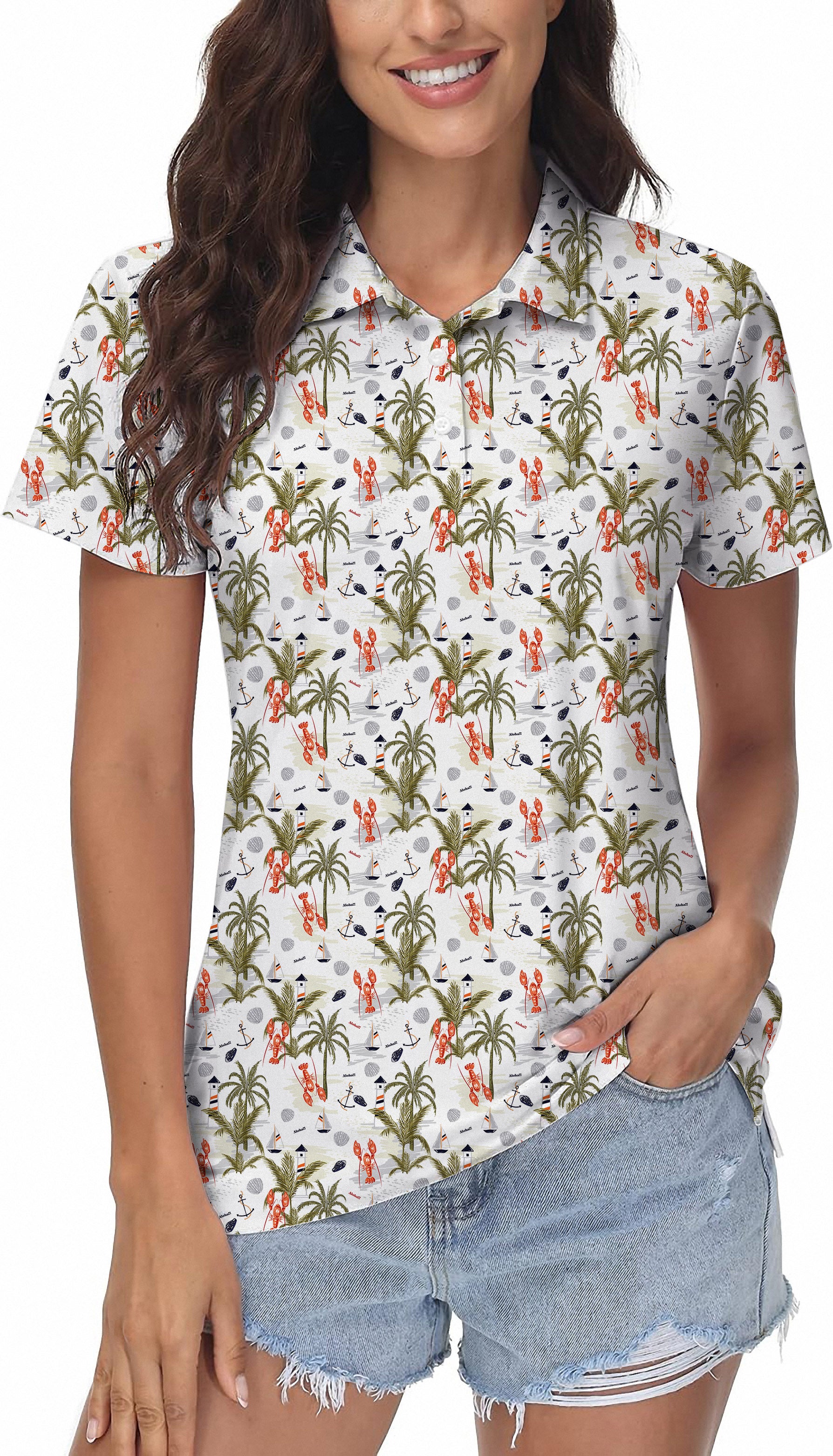 Lobster water grass Women's Golf Polo