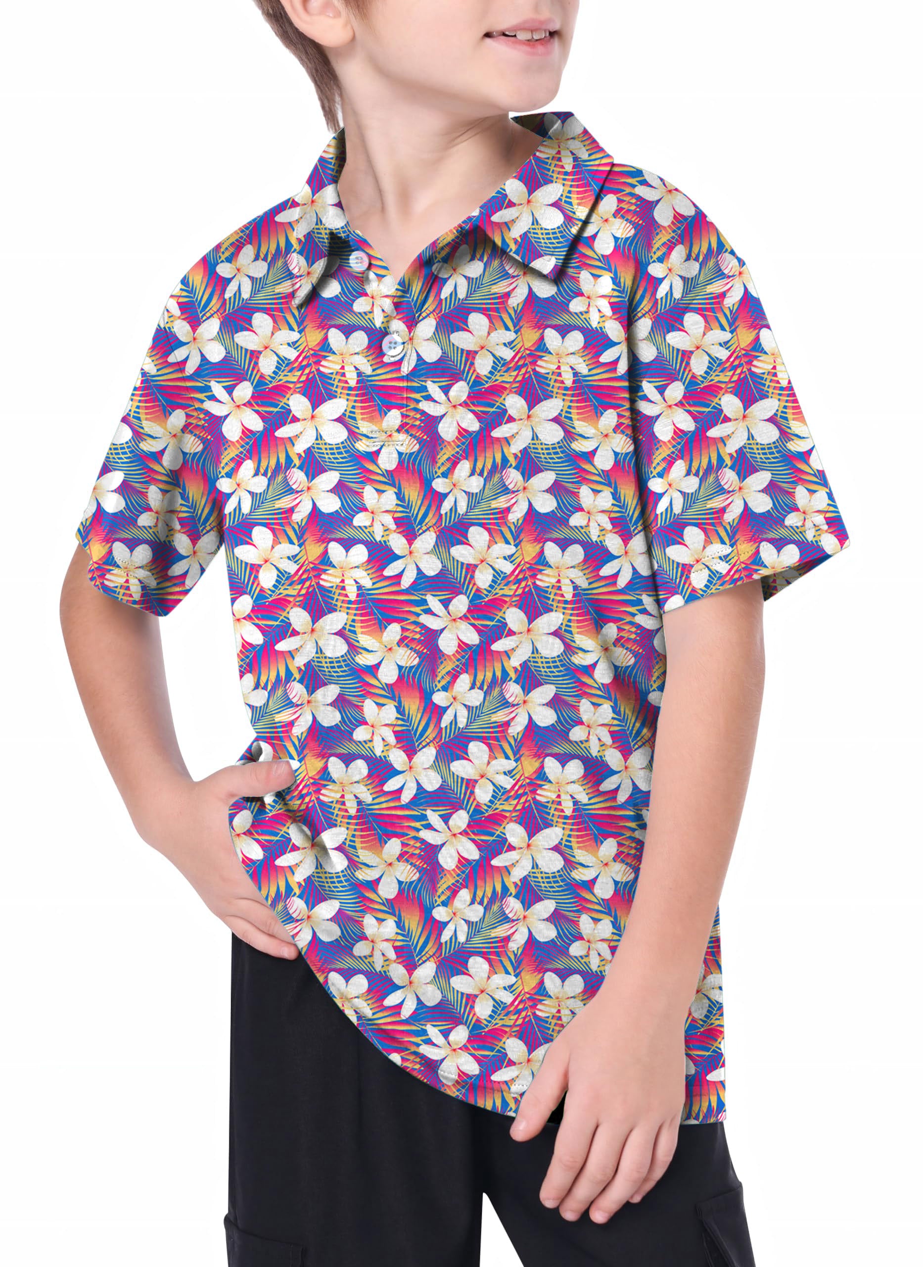 Youth Rainbow Tropics Golf Polo
