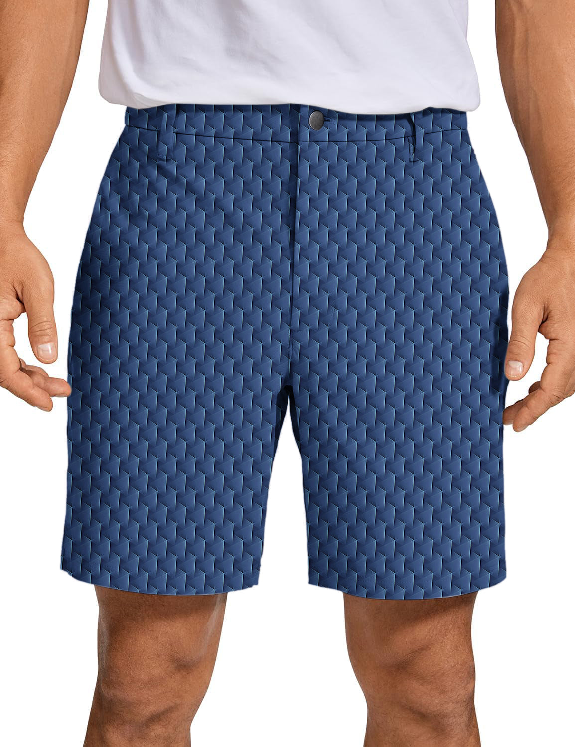 Men 3D Blue grid Golf Shorts