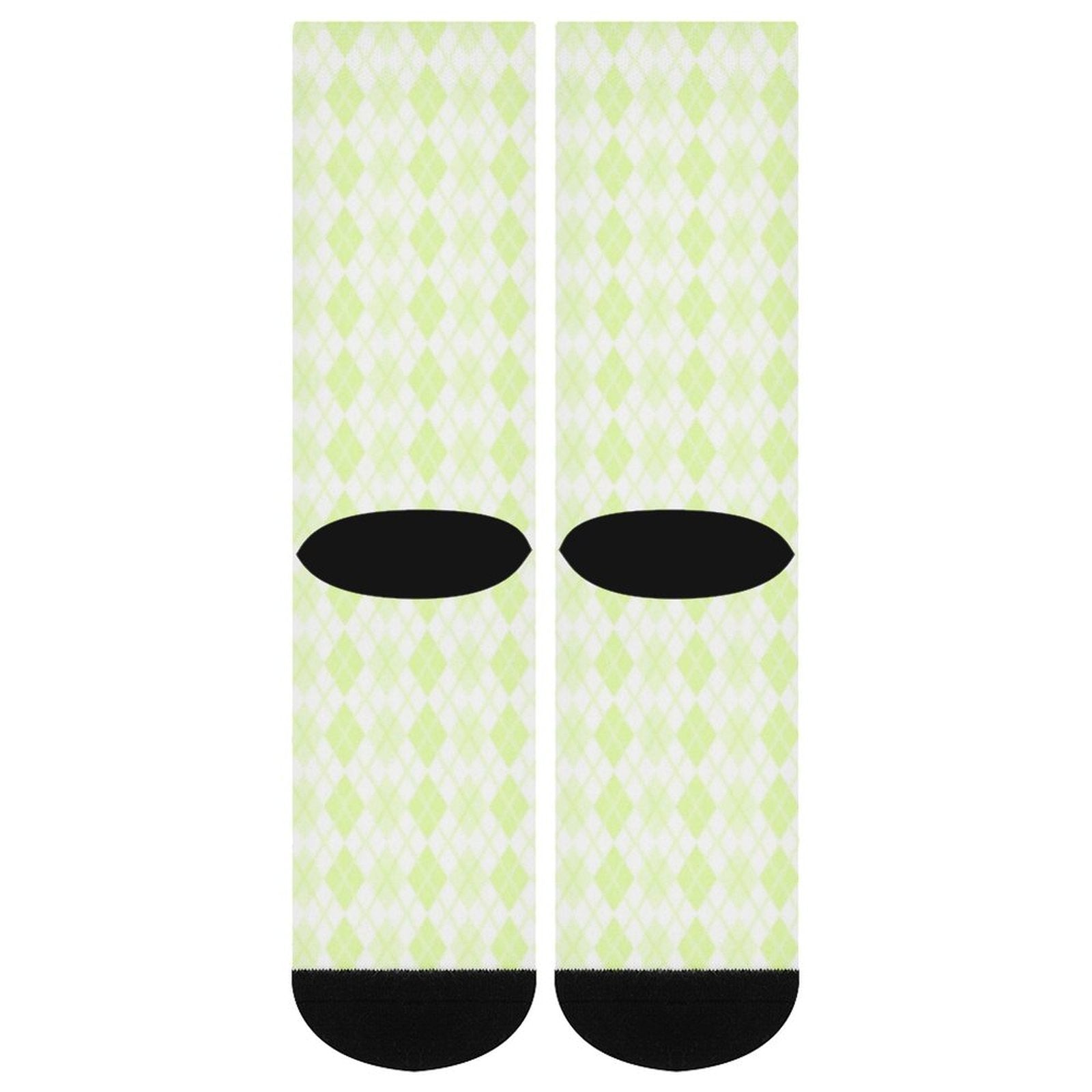 green grid Prined socks Gifts for Men Women