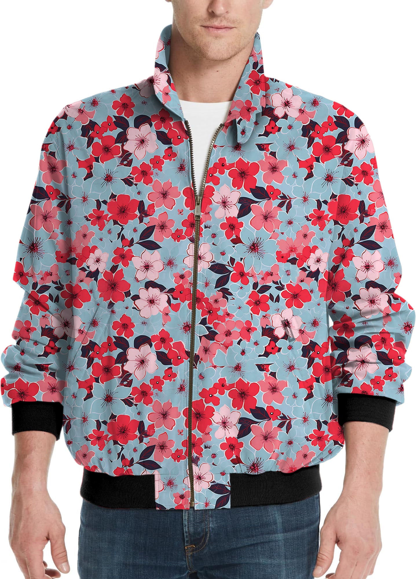 Tropical flowers-Men's Golf Windbreaker Light Jacket