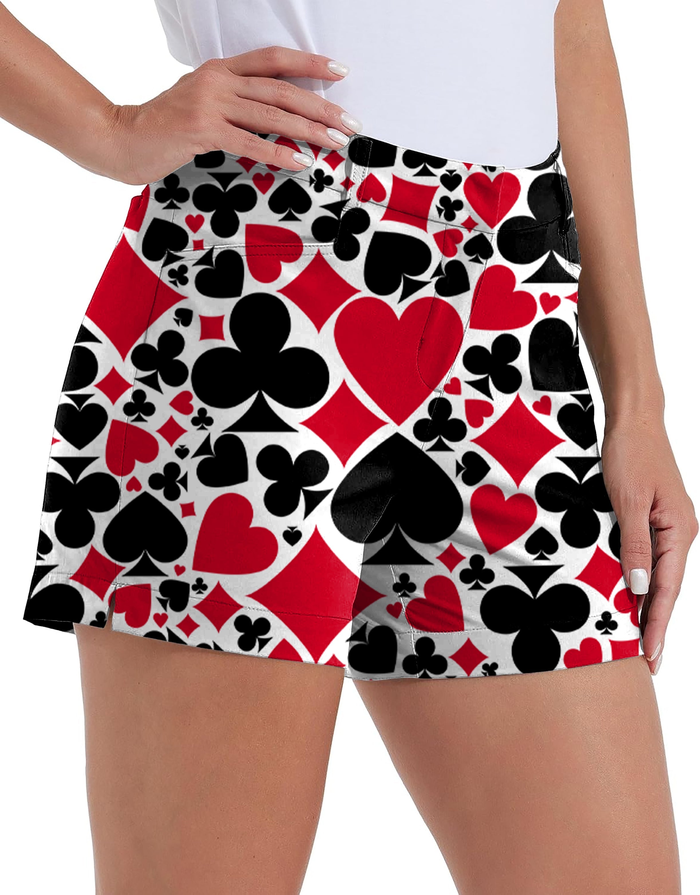 Women's quick-drying golf shorts with poker quilting pattern and pockets, waterproof golf cover set
