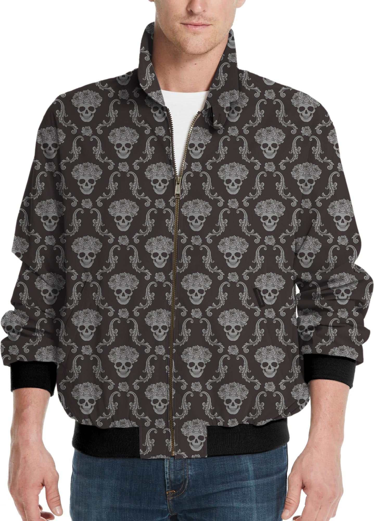 Halloween Classic Skull Men's Golf Windbreaker Light Jacket