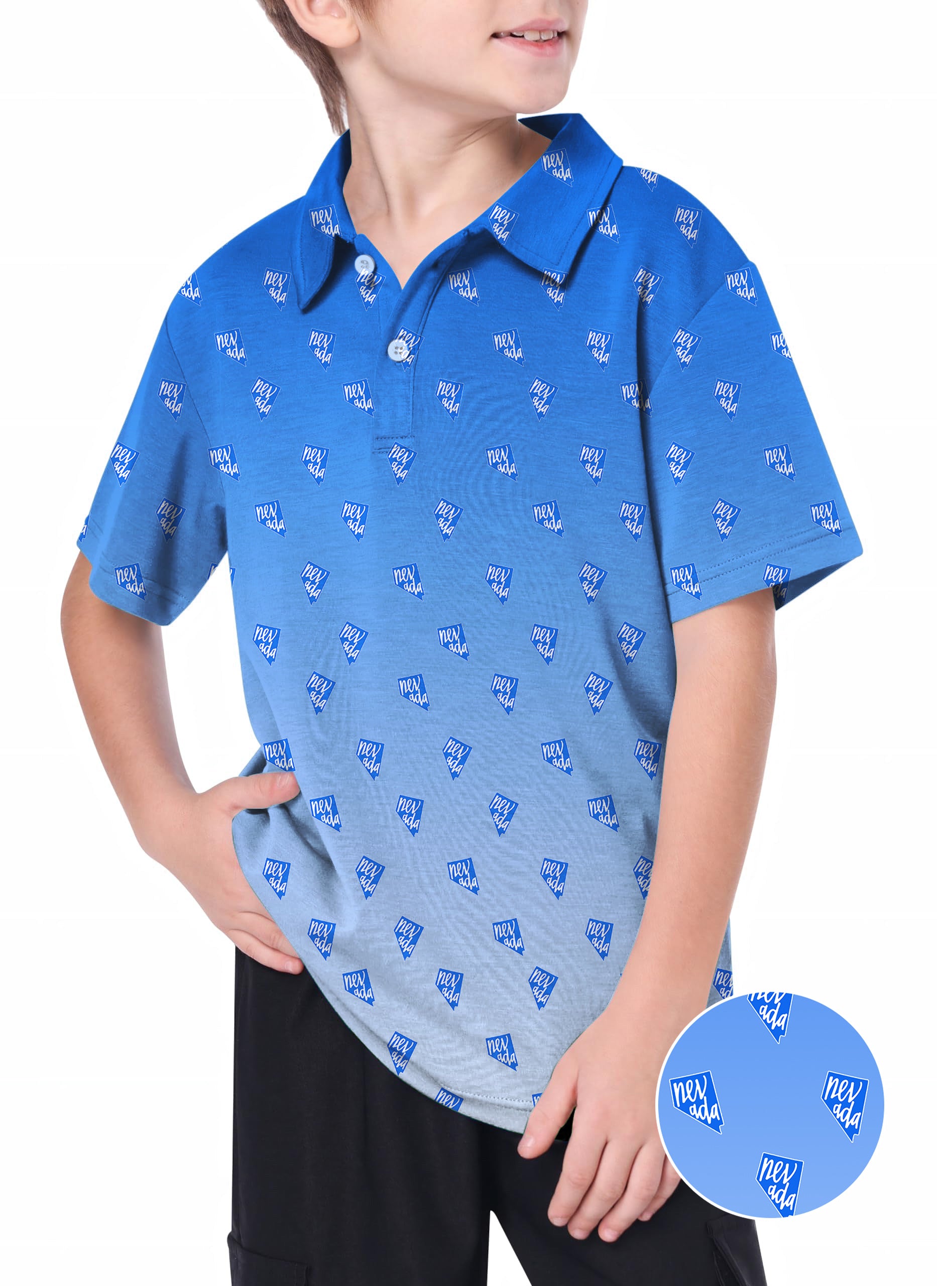 Youth Blue Nevada Golf Polo
