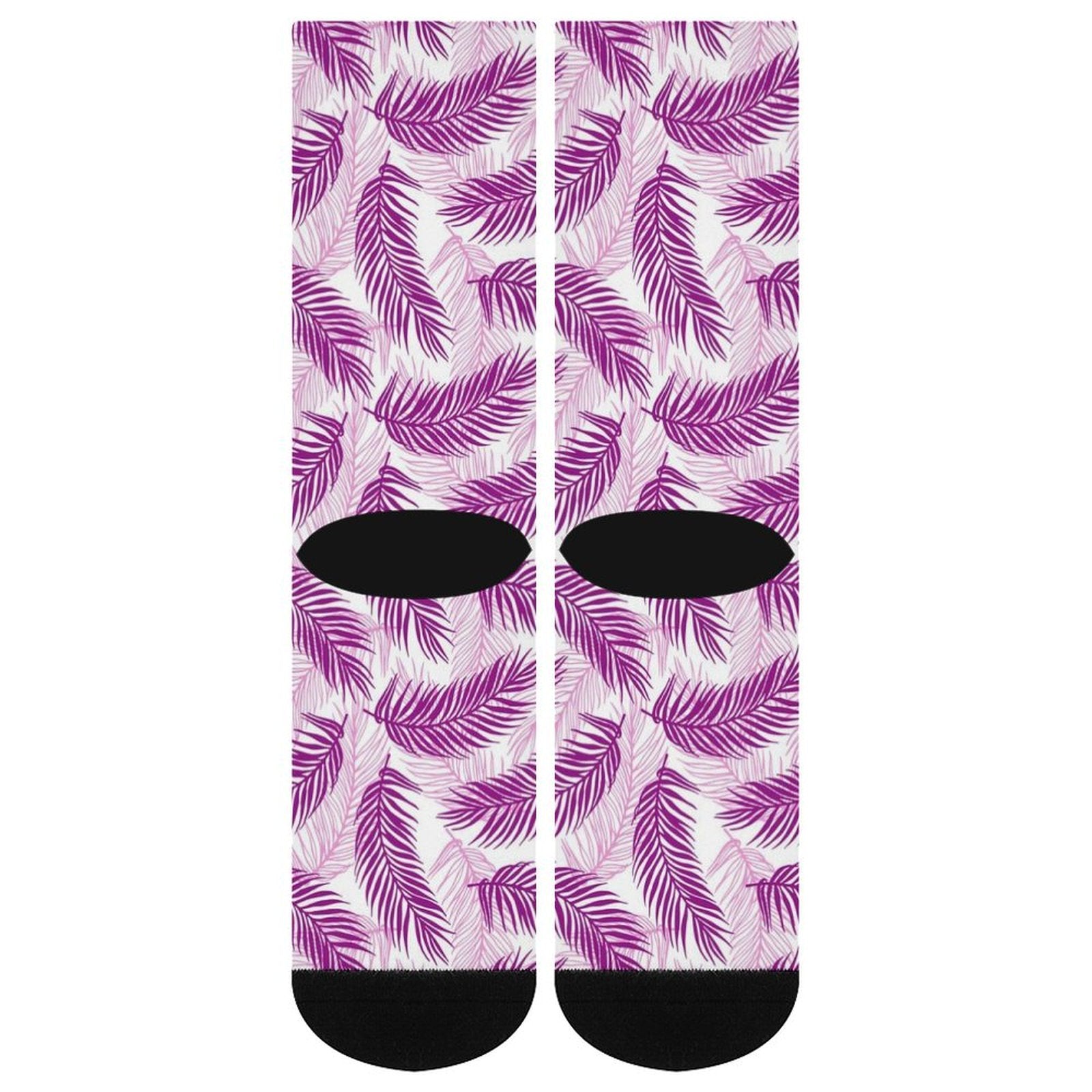 Purple Palms Prined socks Gifts for Men Women